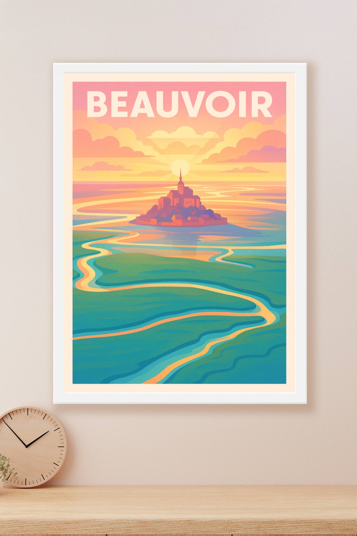 Affiche Beauvoir — L'enchantement au coucher du soleil · poster d'art de Beauvoir