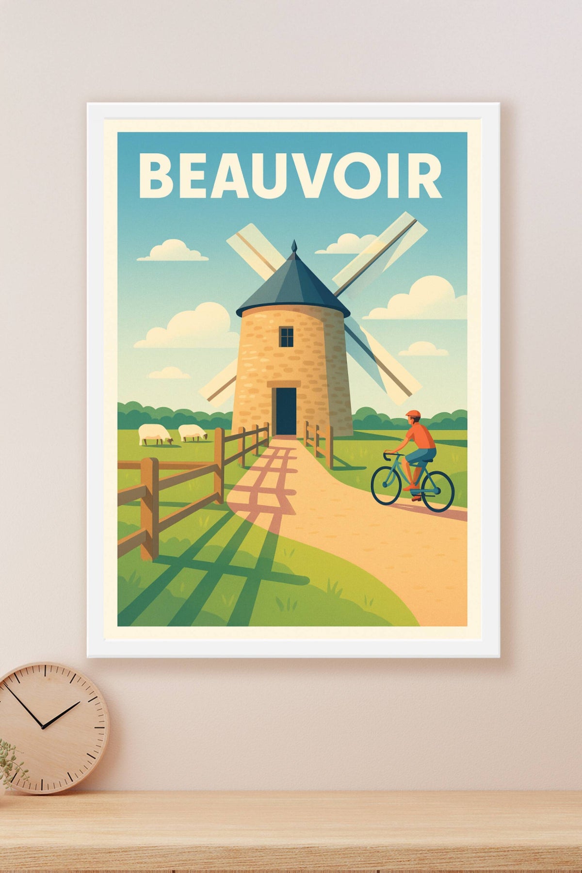 Affiche Beauvoir — Douce balade au moulin · poster d'art de Beauvoir