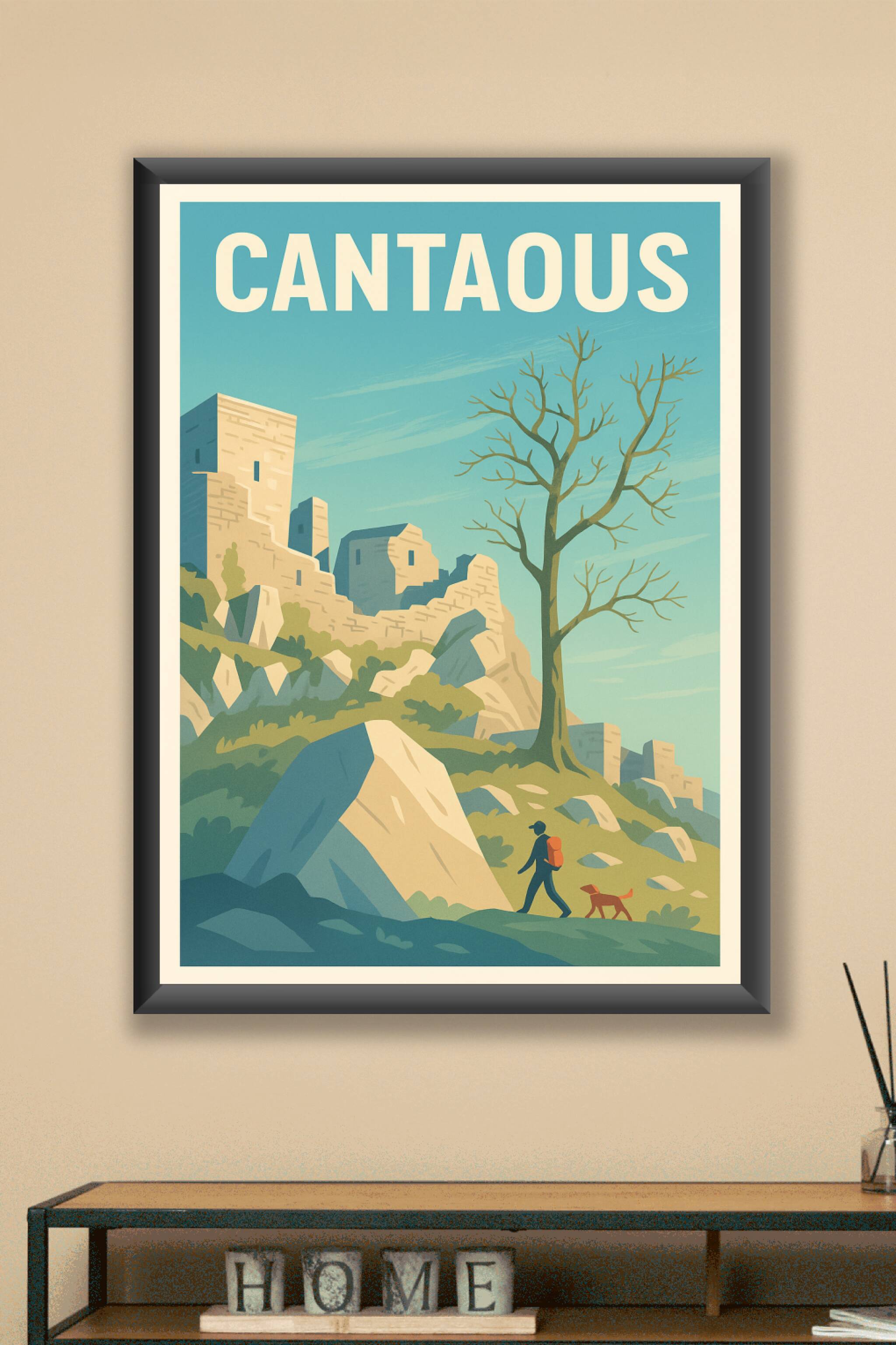 Affiche Cantaous — Aventure et nature en Occitanie · poster d'art de Cantaous