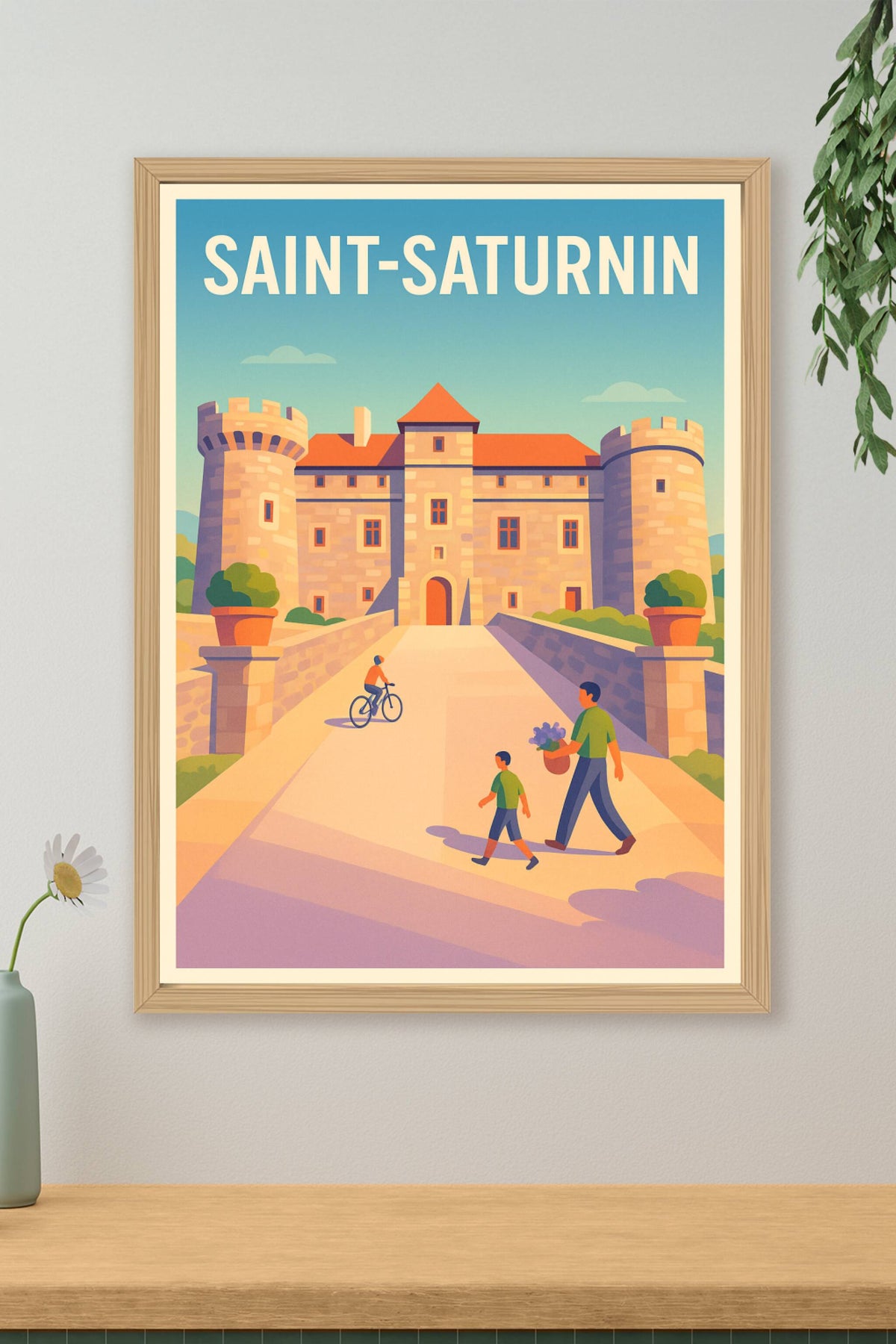 Affiche Saint-Saturnin — Charme historique et douceur de vivre · poster d'art de Saint-Saturnin