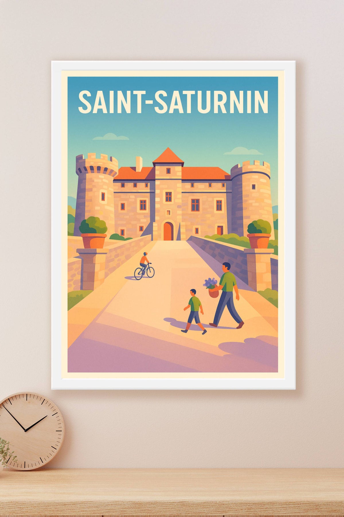 Affiche Saint-Saturnin — Charme historique et douceur de vivre · poster d'art de Saint-Saturnin