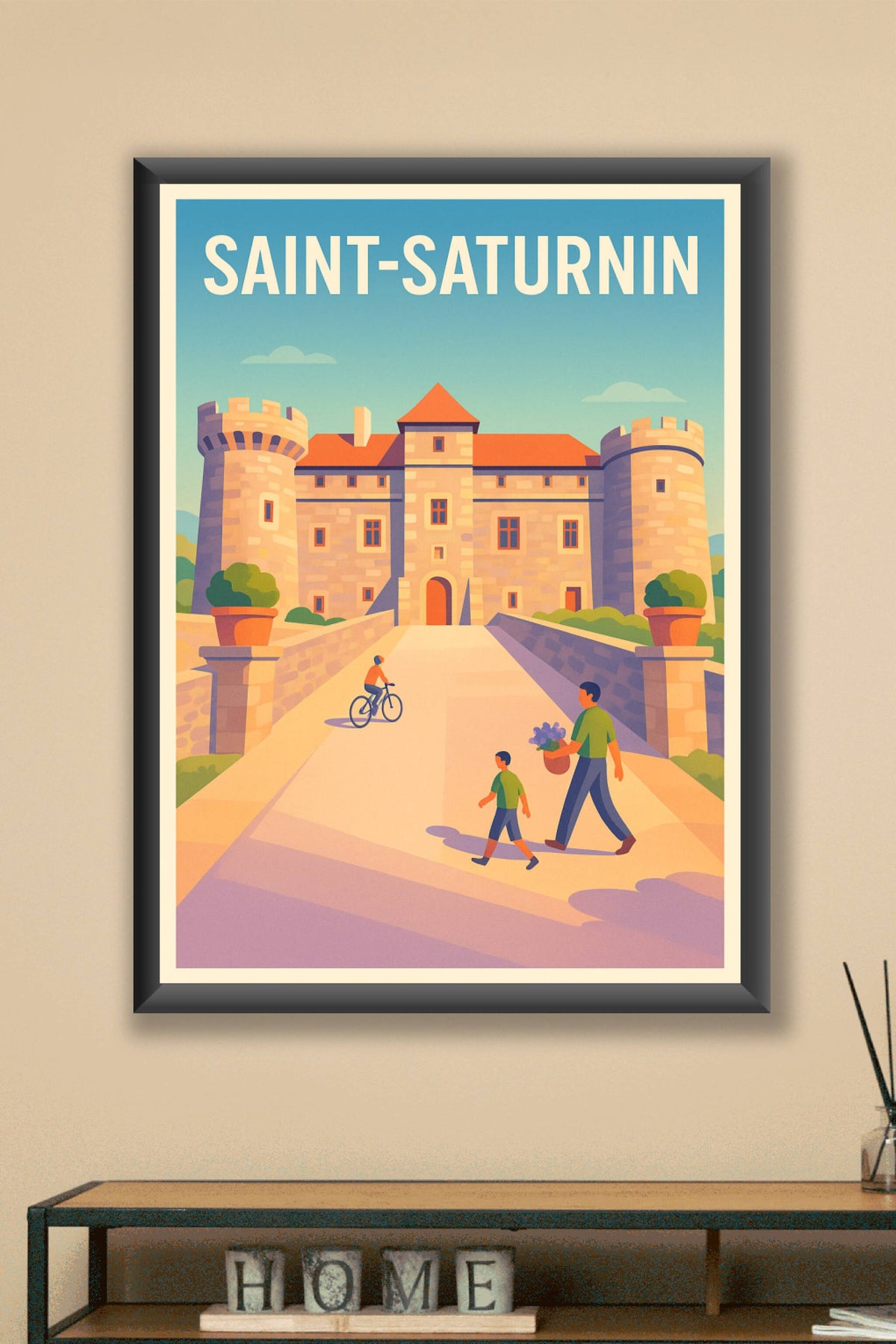 Affiche Saint-Saturnin — Charme historique et douceur de vivre · poster d'art de Saint-Saturnin