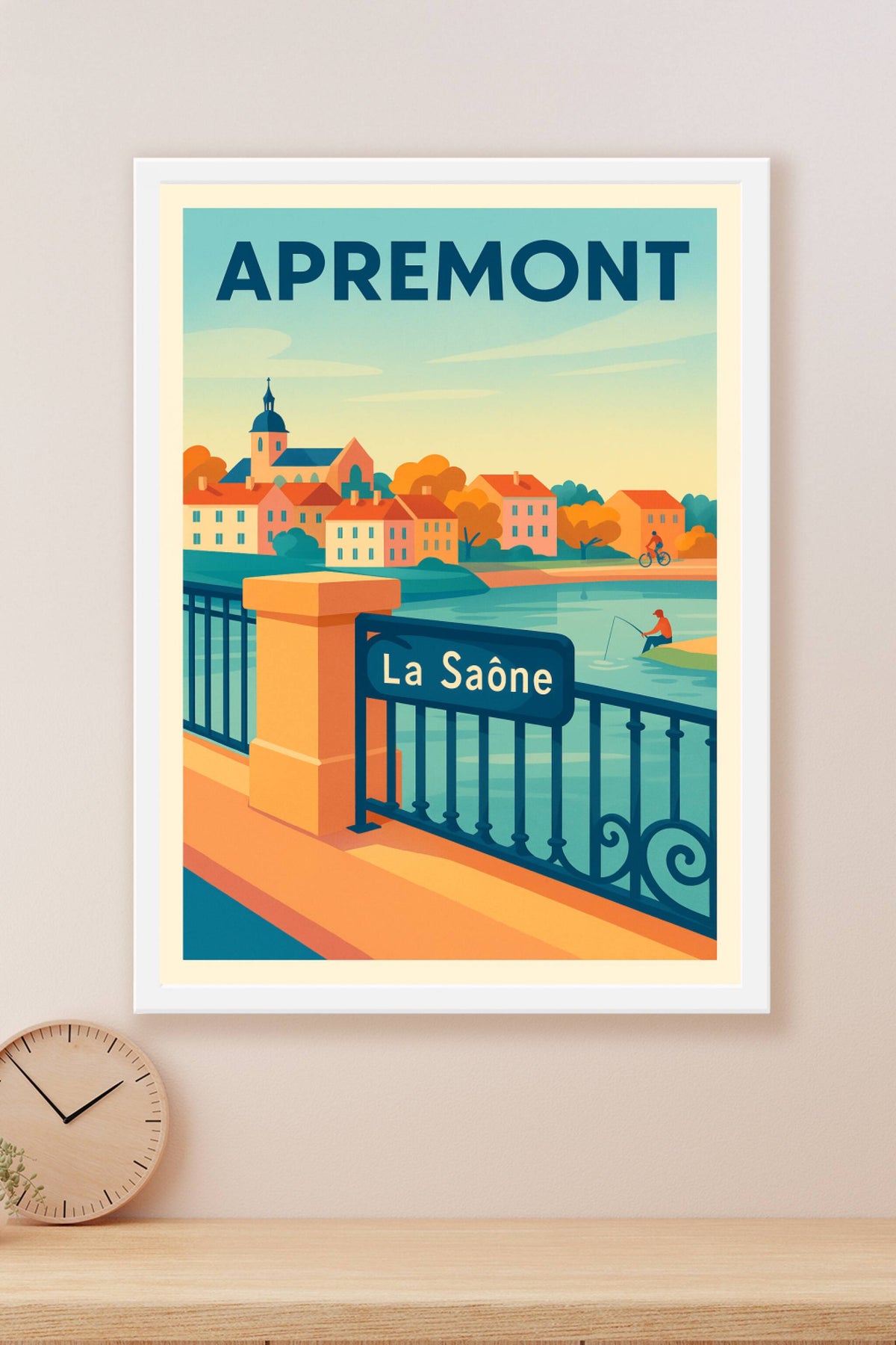Affiche Apremont — Charme paisible au bord de la Saône · poster d'art de Apremont