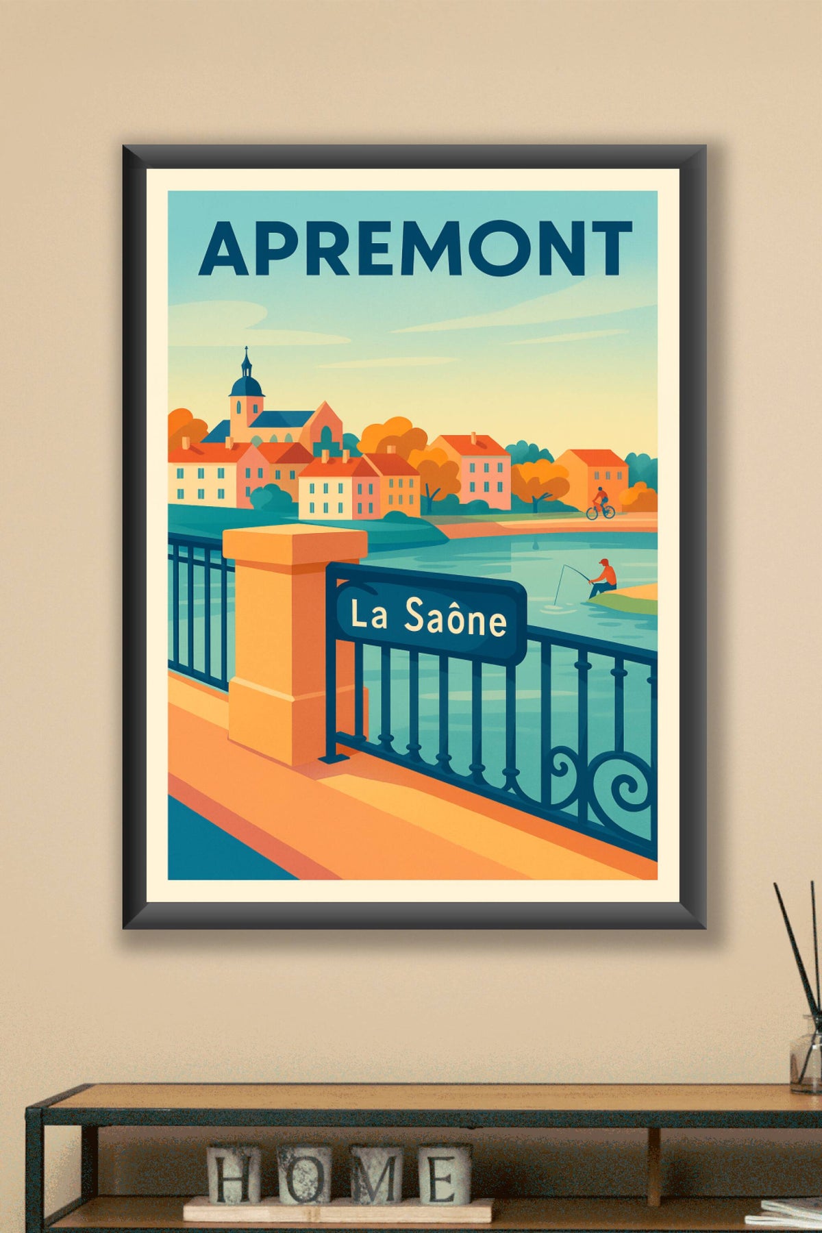 Affiche Apremont — Charme paisible au bord de la Saône · poster d'art de Apremont