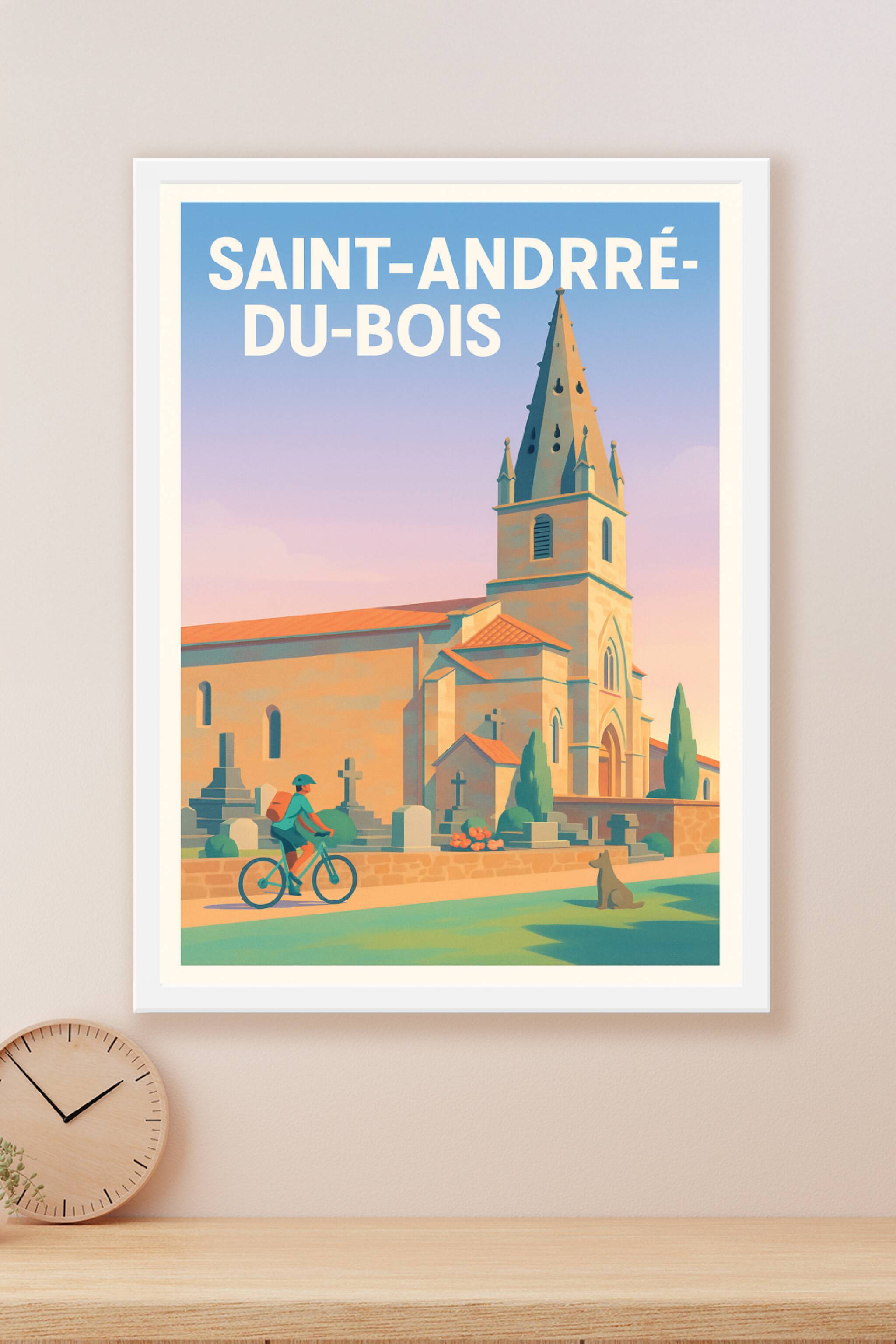 Affiche Saint-André-du-Bois — Charme et Sérénité au Cœur du Village · poster d'art de Saint-André-du-Bois