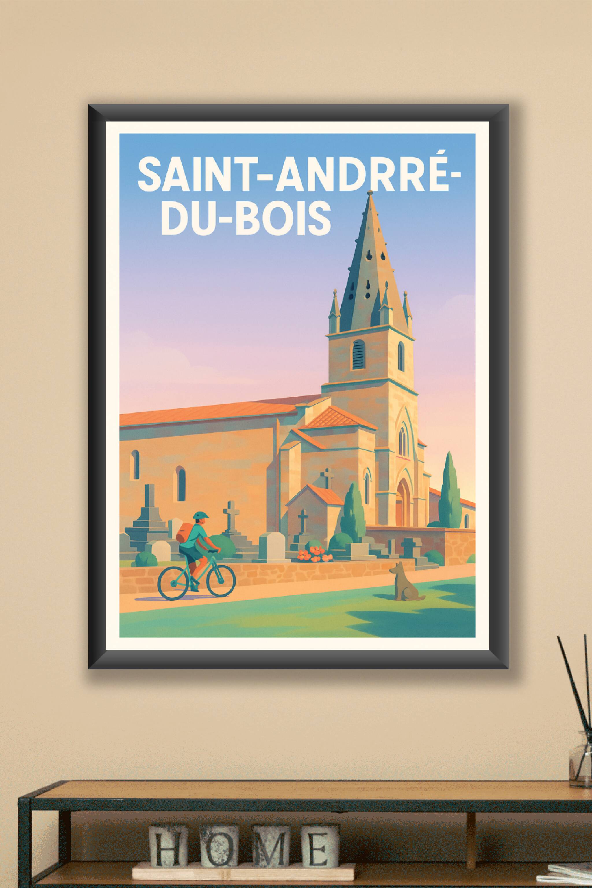 Affiche Saint-André-du-Bois — Charme et Sérénité au Cœur du Village · poster d'art de Saint-André-du-Bois