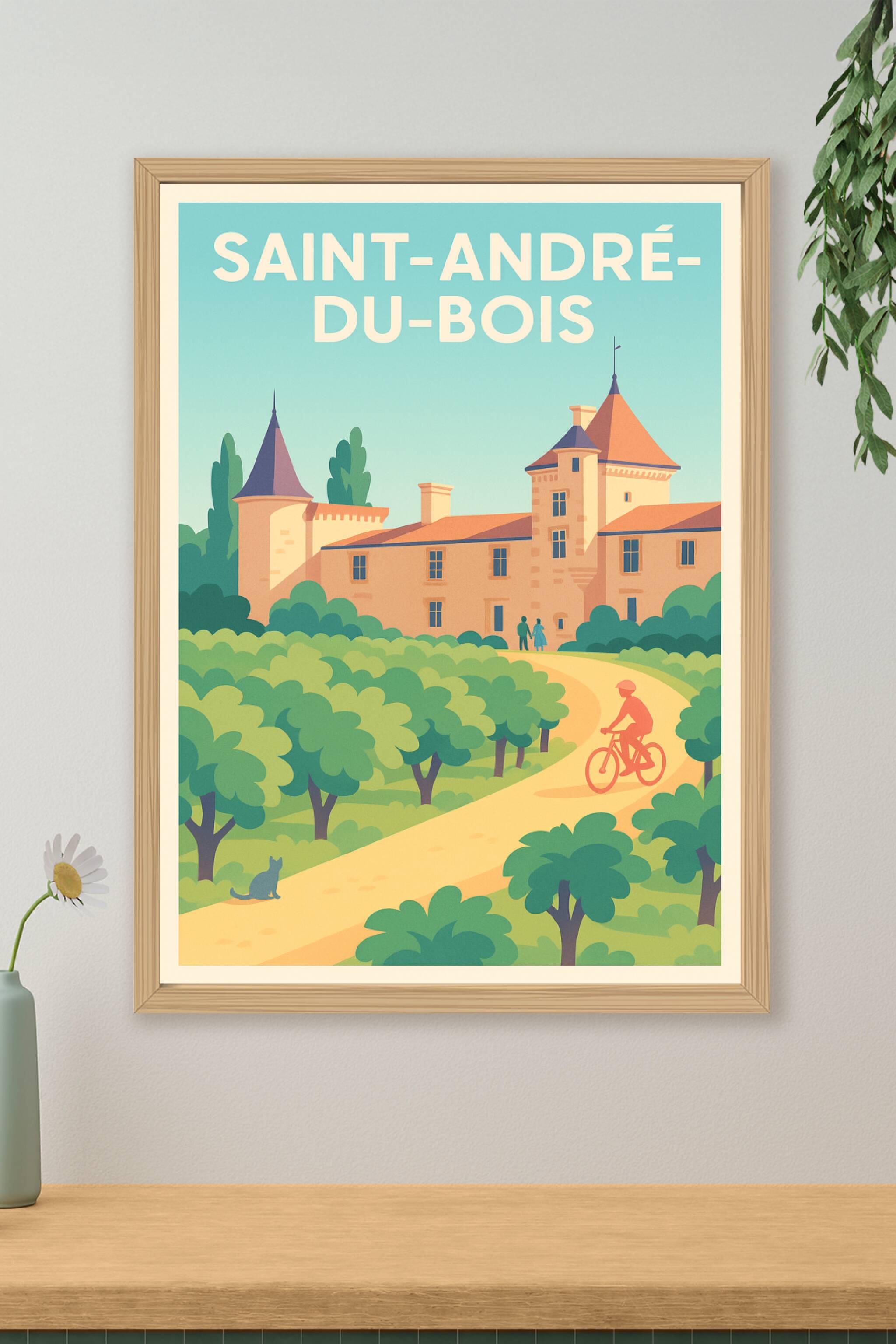 Affiche Saint-André-du-Bois — L'Échappée Verte et Historique · poster d'art de Saint-André-du-Bois
