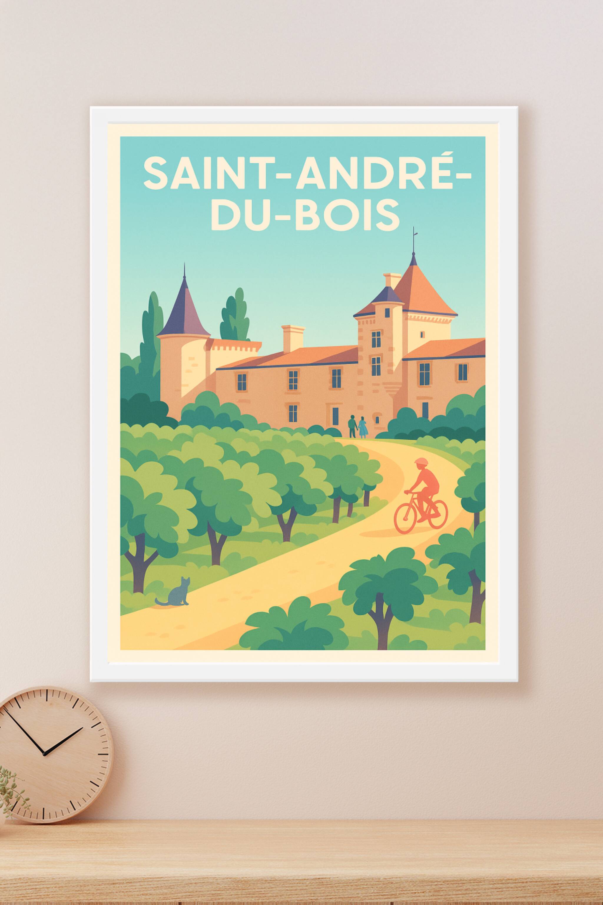 Affiche Saint-André-du-Bois — L'Échappée Verte et Historique · poster d'art de Saint-André-du-Bois