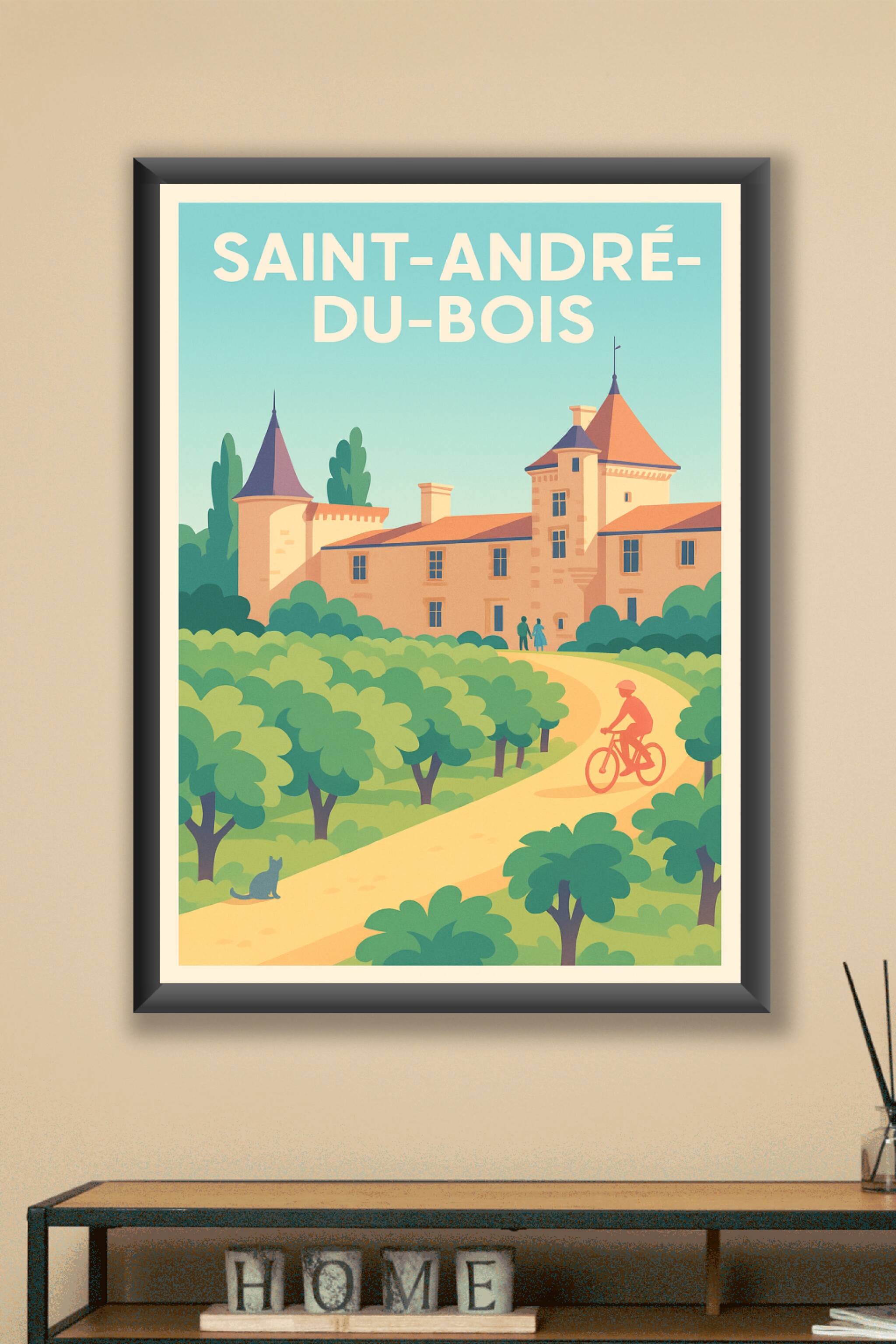 Affiche Saint-André-du-Bois — L'Échappée Verte et Historique · poster d'art de Saint-André-du-Bois