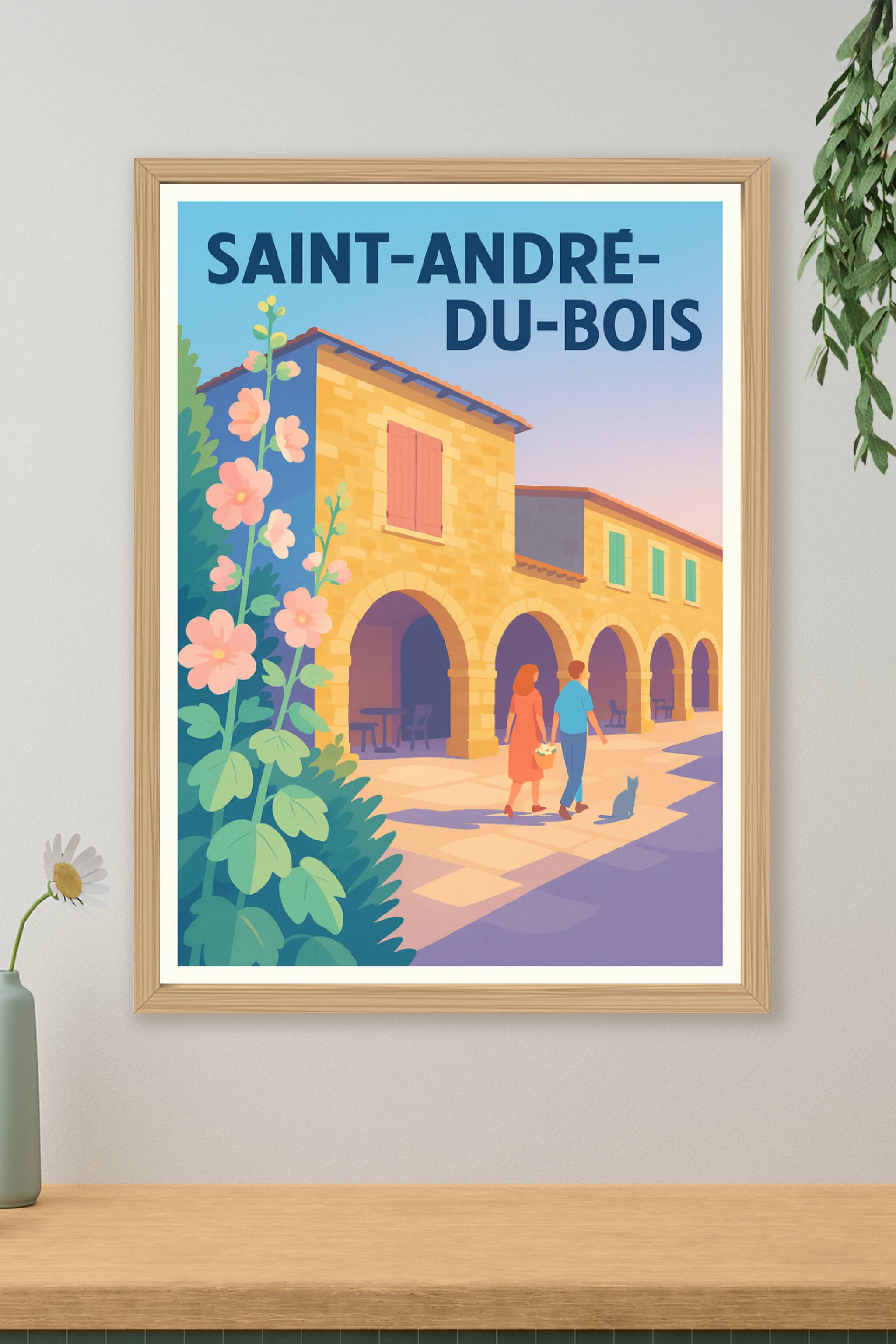 Affiche Saint-André-du-Bois — Charme et Sérénité en Éclat · poster d'art de Saint-André-du-Bois