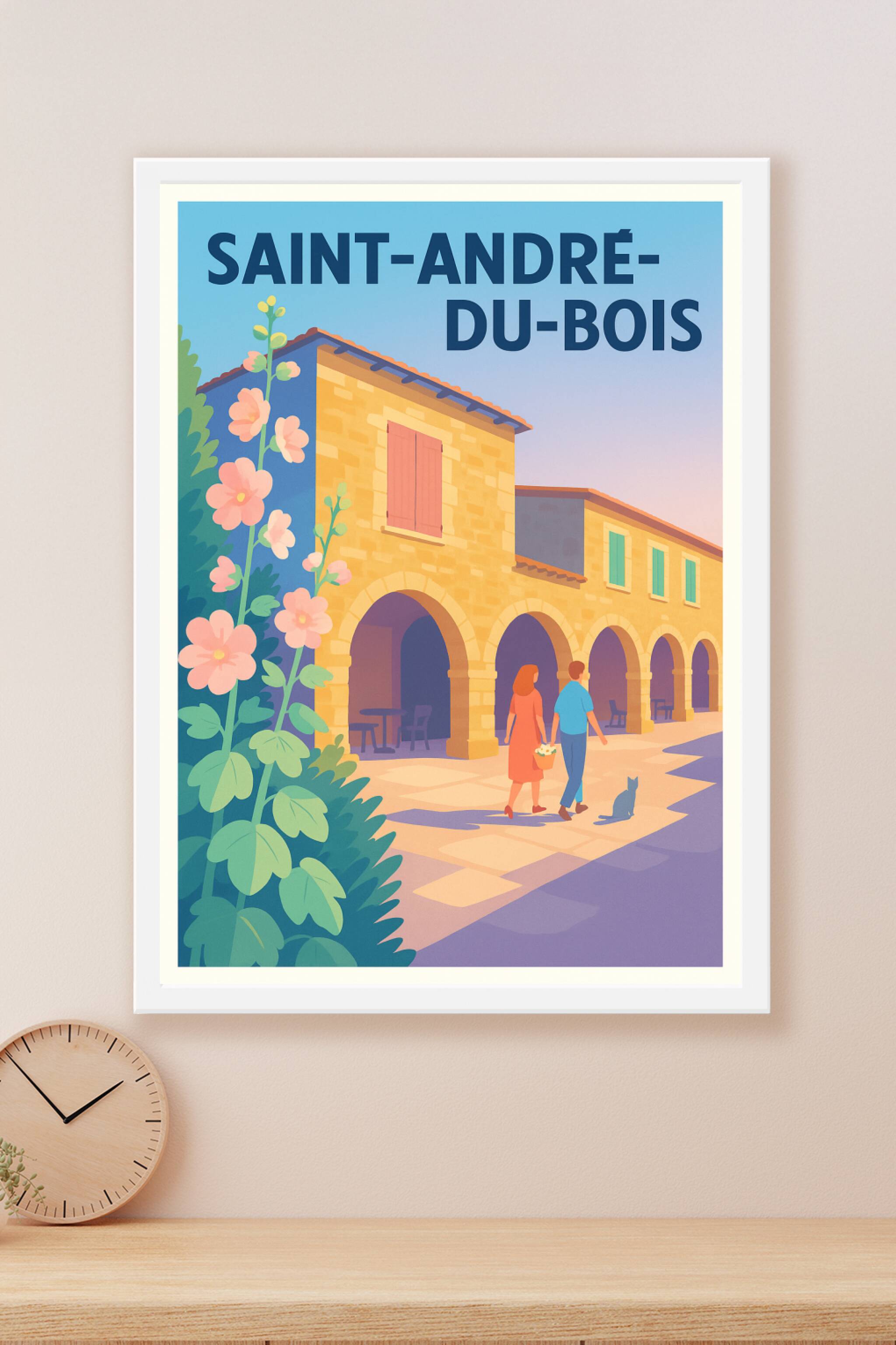 Affiche Saint-André-du-Bois — Charme et Sérénité en Éclat · poster d'art de Saint-André-du-Bois