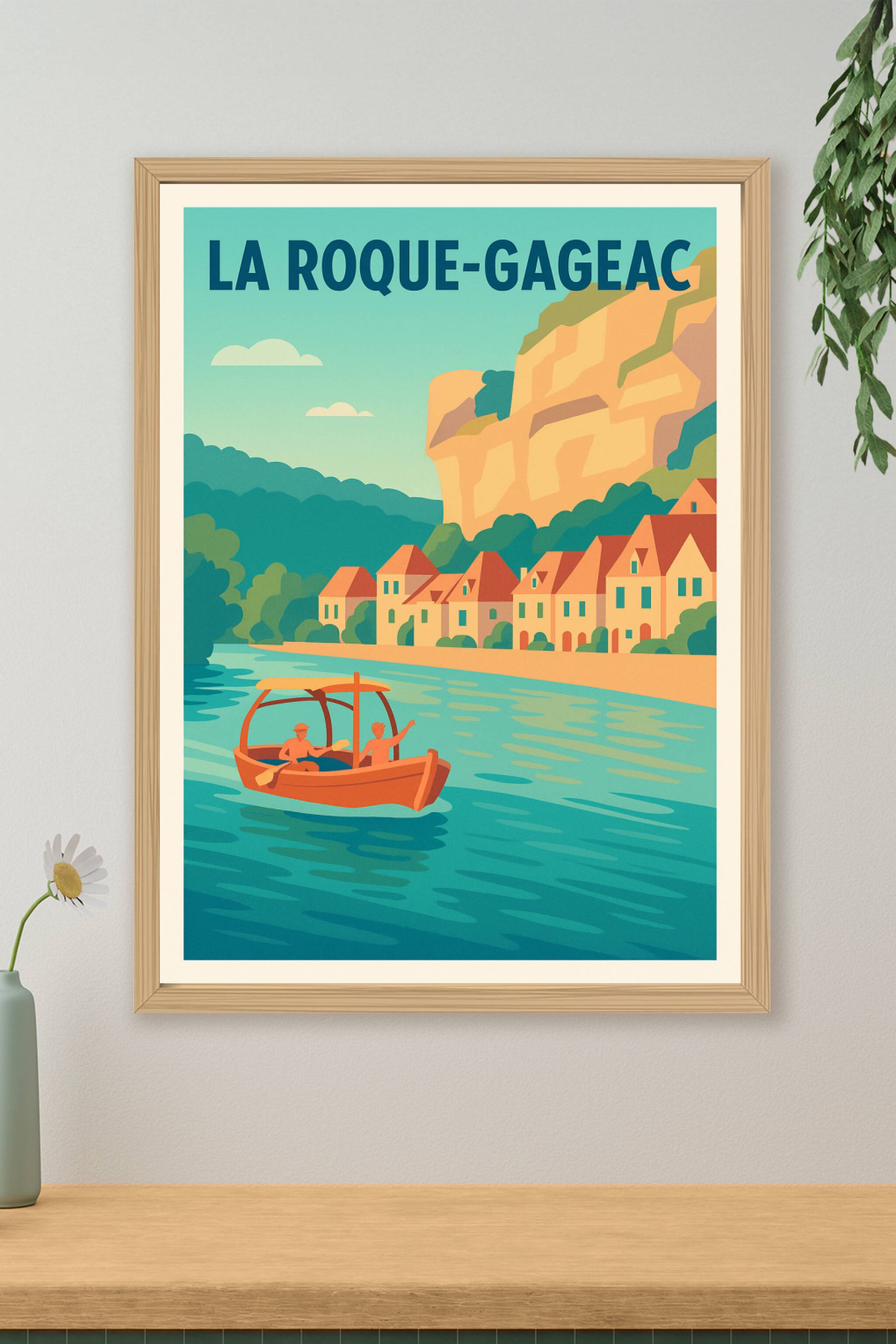 Affiche de La Roque-Gageac - Escapade pittoresque en Dordogne