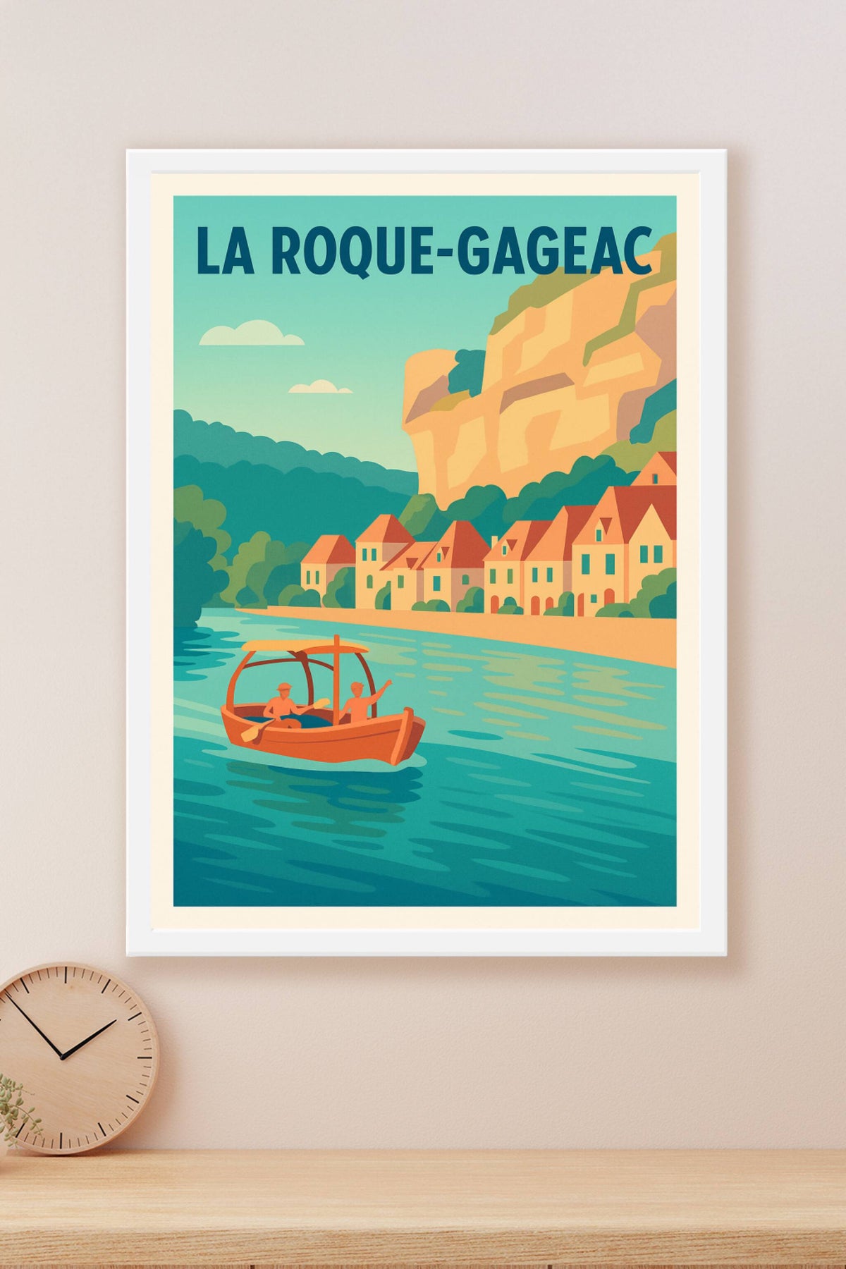 Affiche La Roque-Gageac — Escapade pittoresque en Dordogne · poster d'art de La Roque-Gageac
