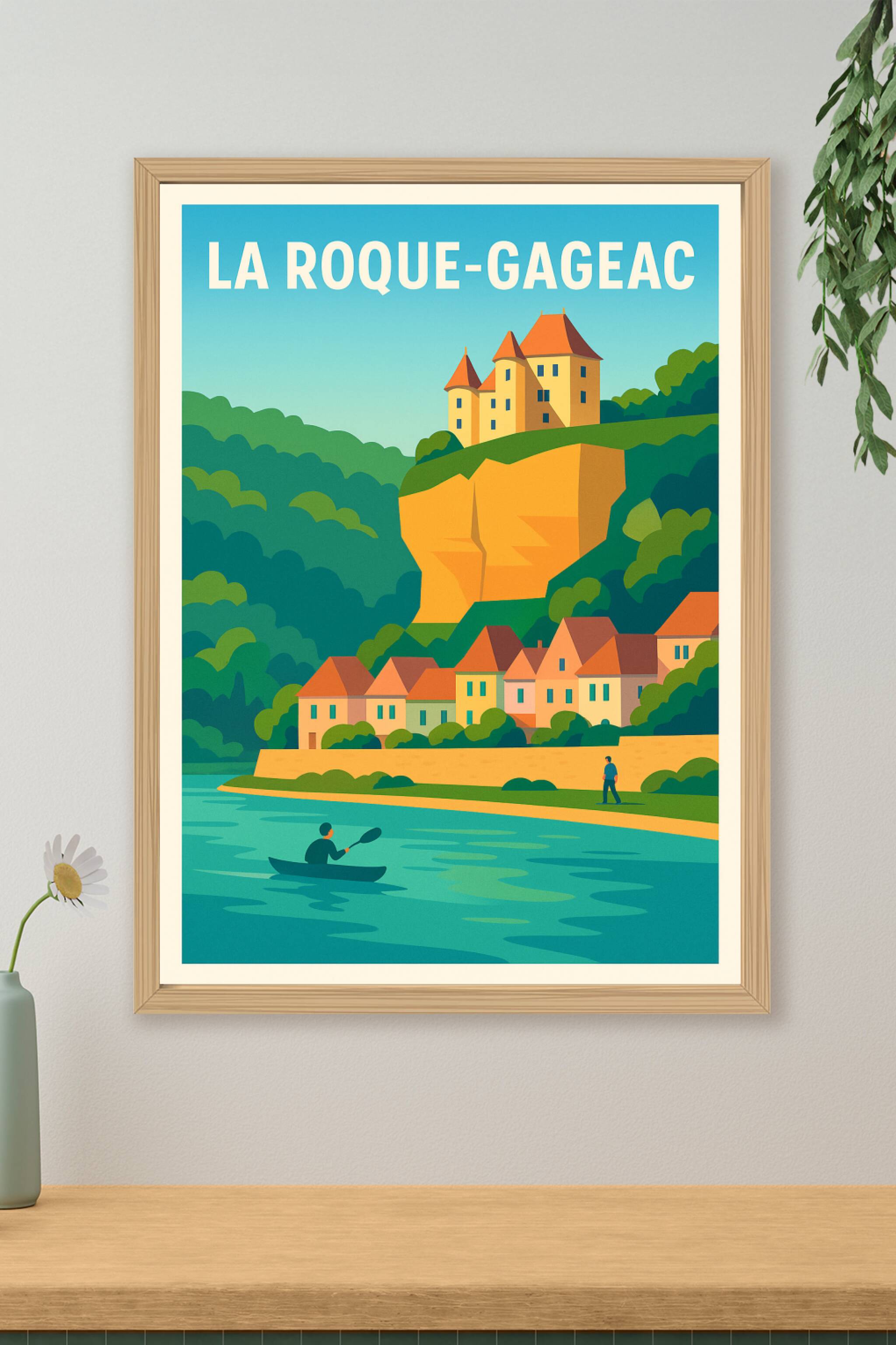 Affiche de La Roque-Gageac - Charme et nature au bord de la Dordogne