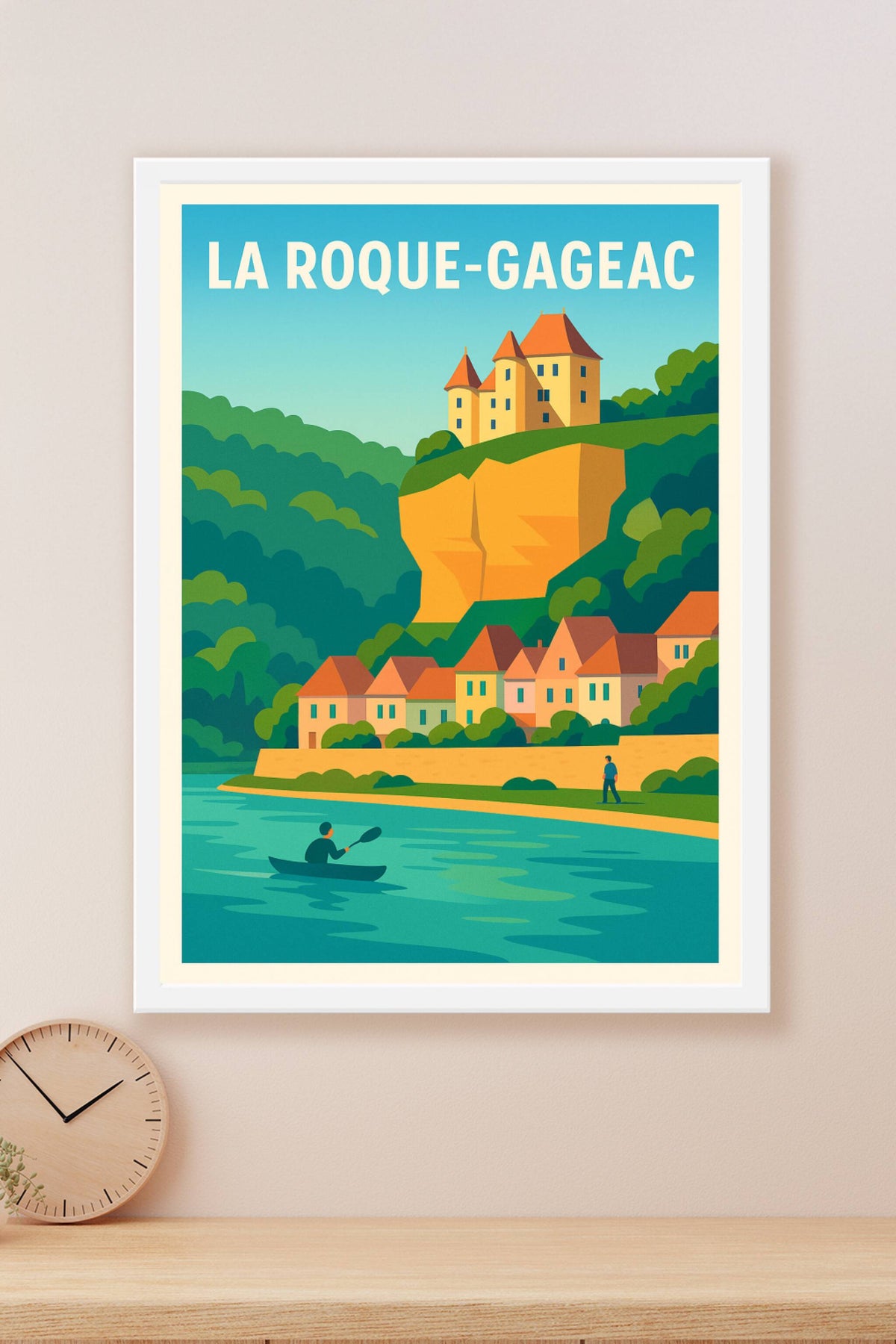 Affiche La Roque-Gageac — Charme et nature au bord de la Dordogne · poster d'art de La Roque-Gageac