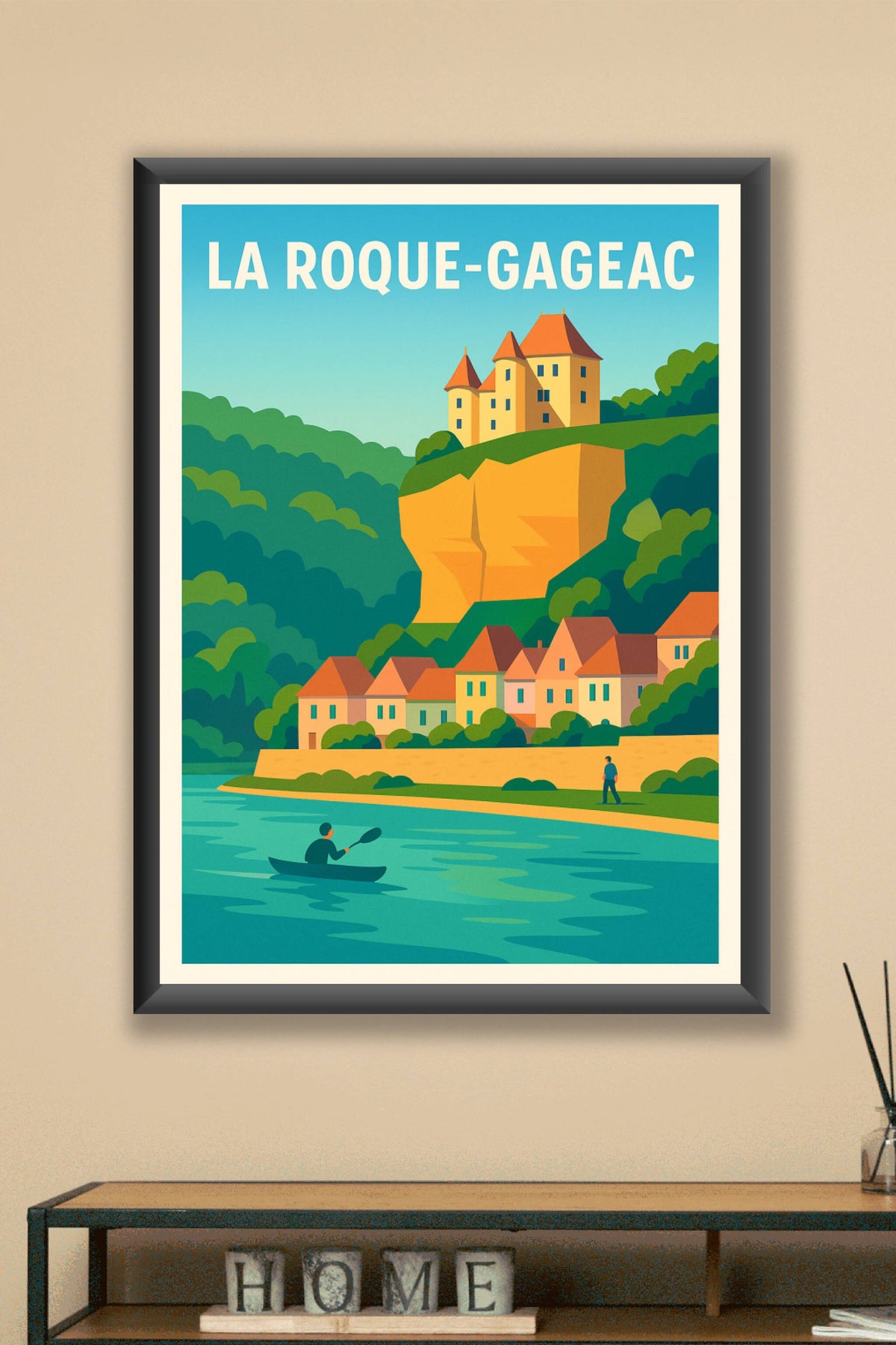 Affiche La Roque-Gageac — Charme et nature au bord de la Dordogne · poster d'art de La Roque-Gageac