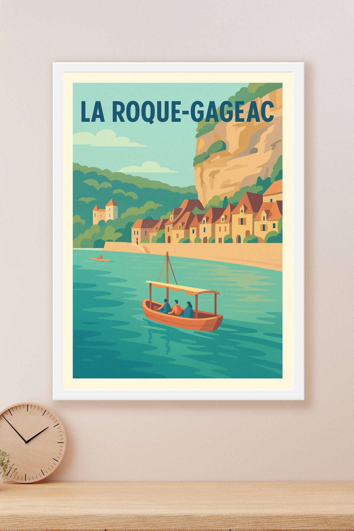 Affiche La Roque-Gageac — Charme intemporel au bord de la Dordogne · poster d'art de La Roque-Gageac