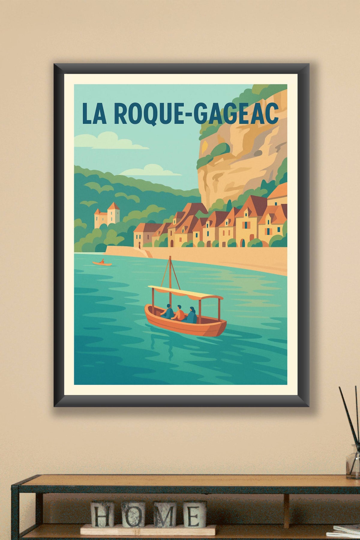 Affiche La Roque-Gageac — Charme intemporel au bord de la Dordogne · poster d'art de La Roque-Gageac