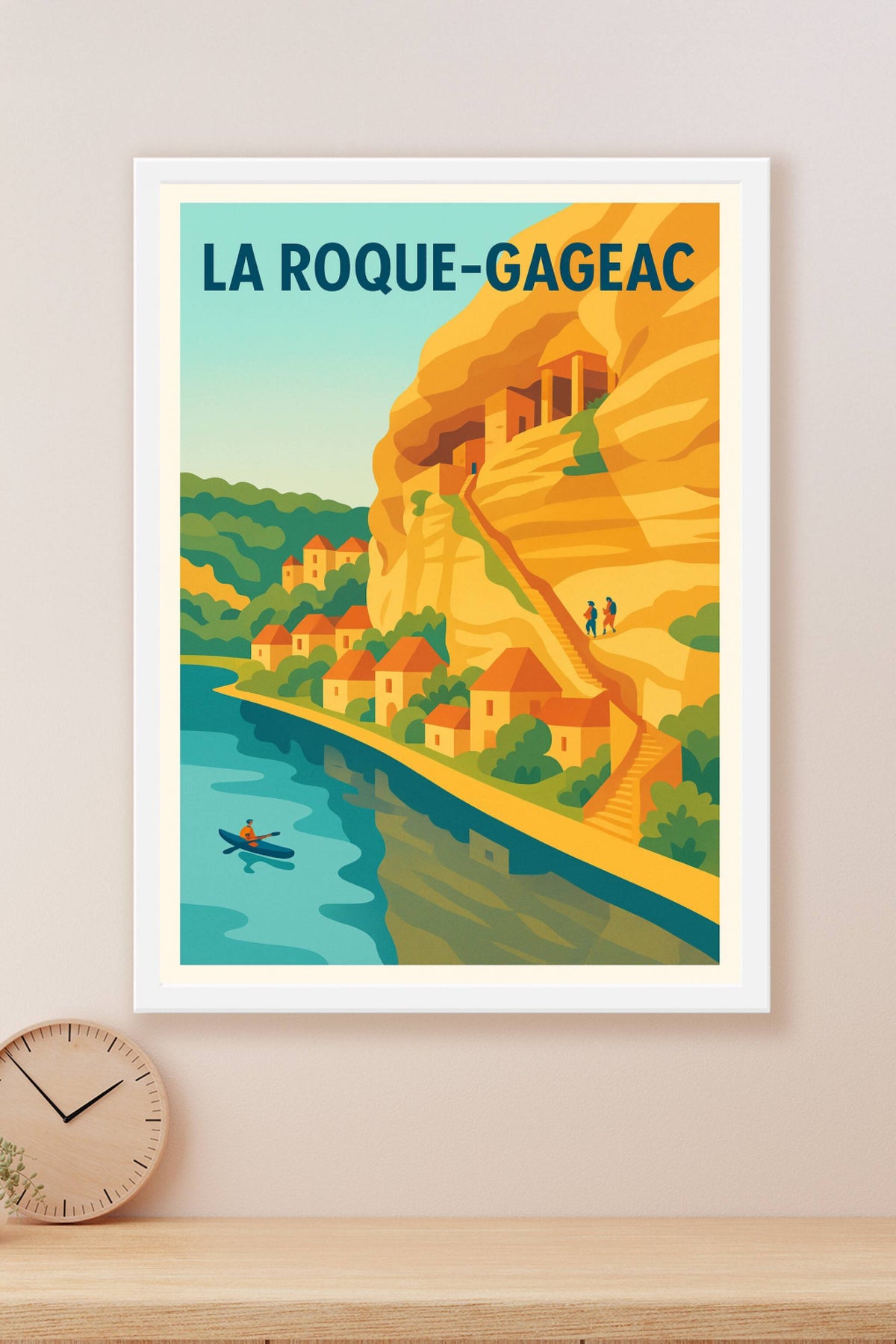 Affiche La Roque-Gageac — Authentique village au bord de l'eau · poster d'art de La Roque-Gageac