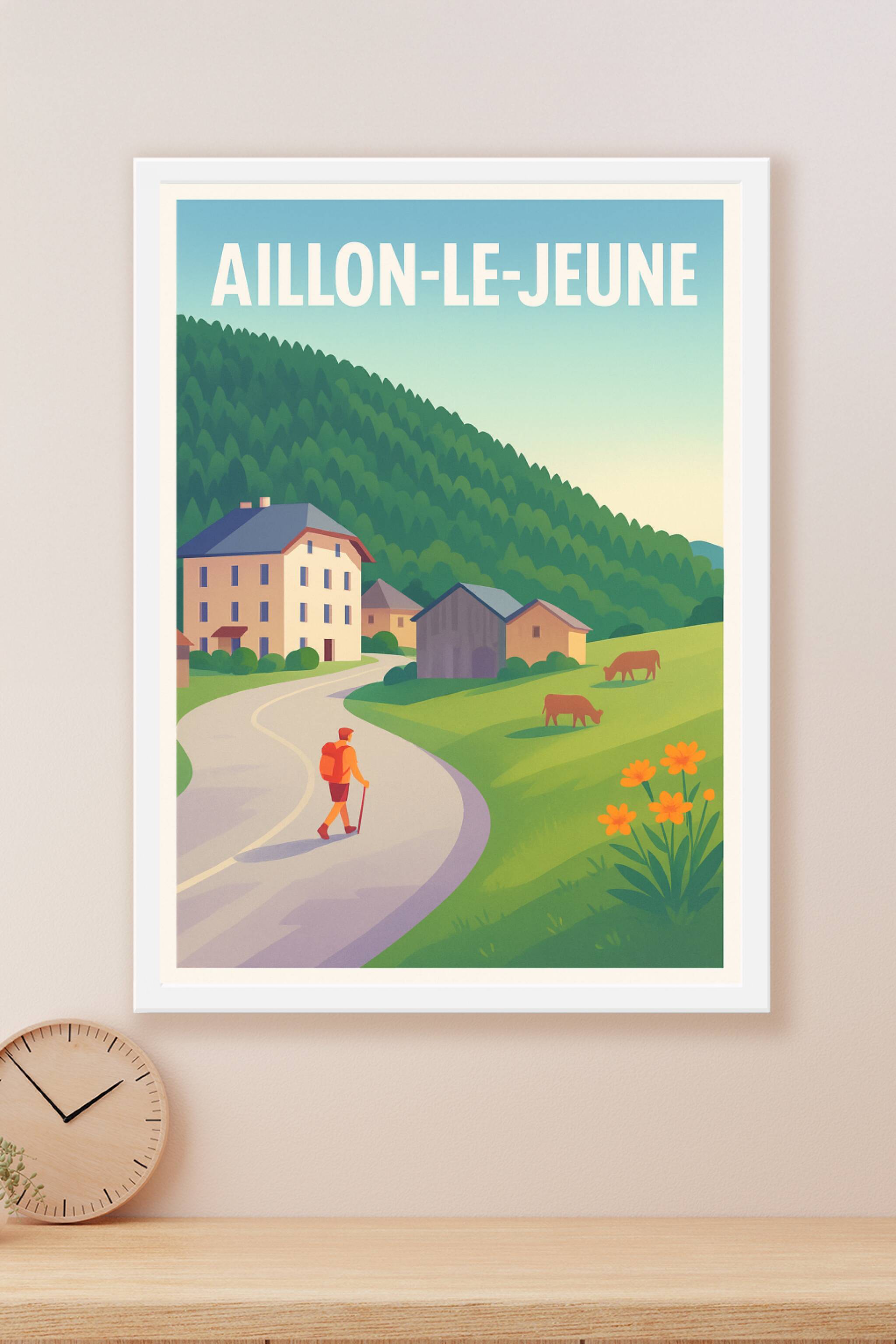 Affiche Aillon-le-Jeune — Escapade paisible en pleine nature · poster d'art de Aillon-le-Jeune