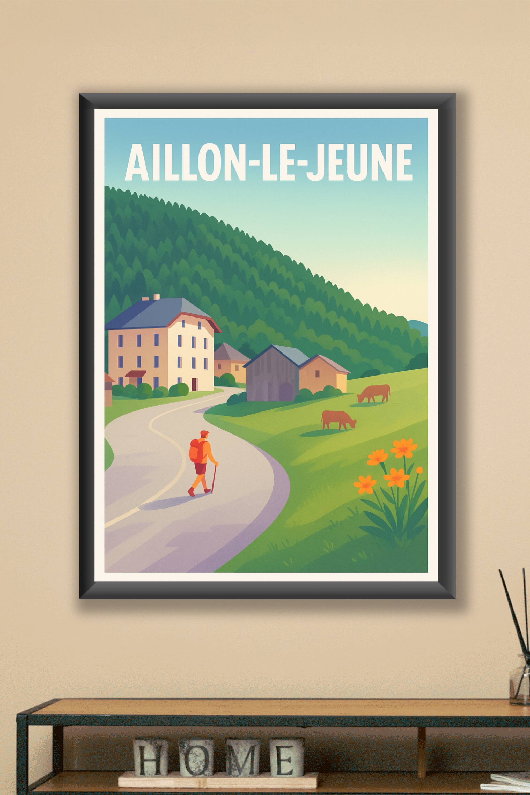 Affiche Aillon-le-Jeune — Escapade paisible en pleine nature · poster d'art de Aillon-le-Jeune