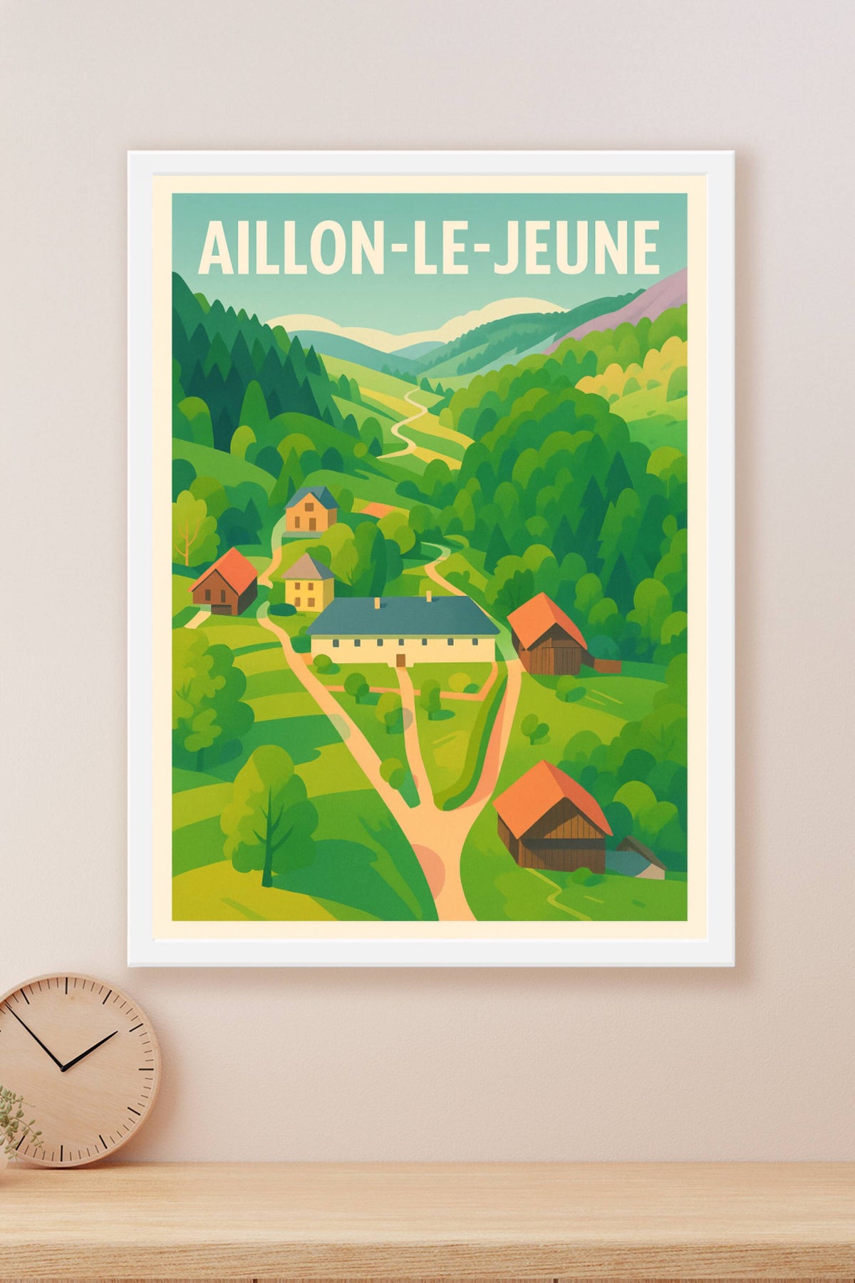 Affiche Aillon-le-Jeune — Un havre de nature préservée · poster d'art de Aillon-le-Jeune