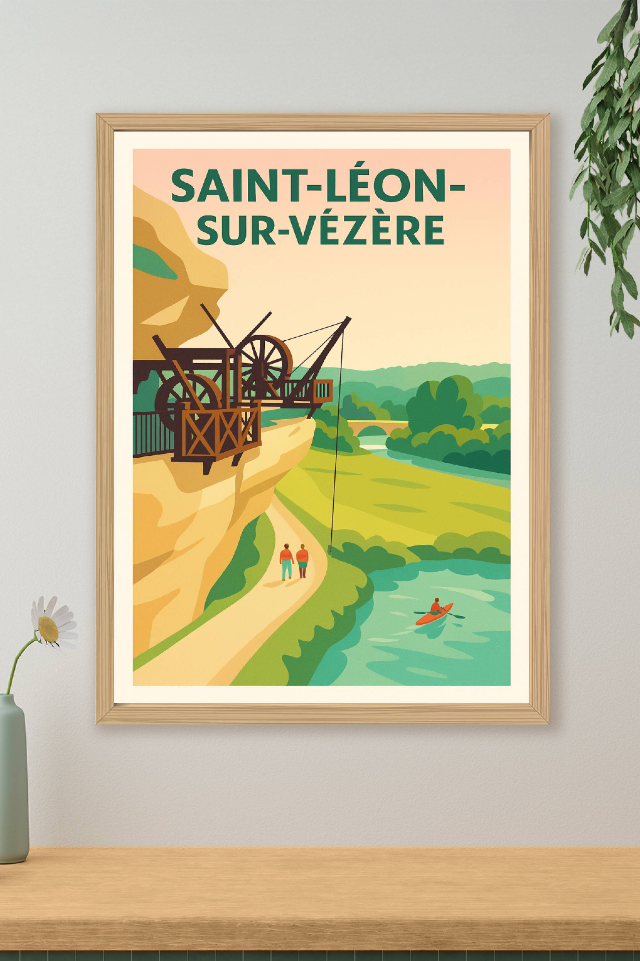 Affiche de Saint-Léon-sur-Vézère - Charme et Nature au Bord de la Vallée