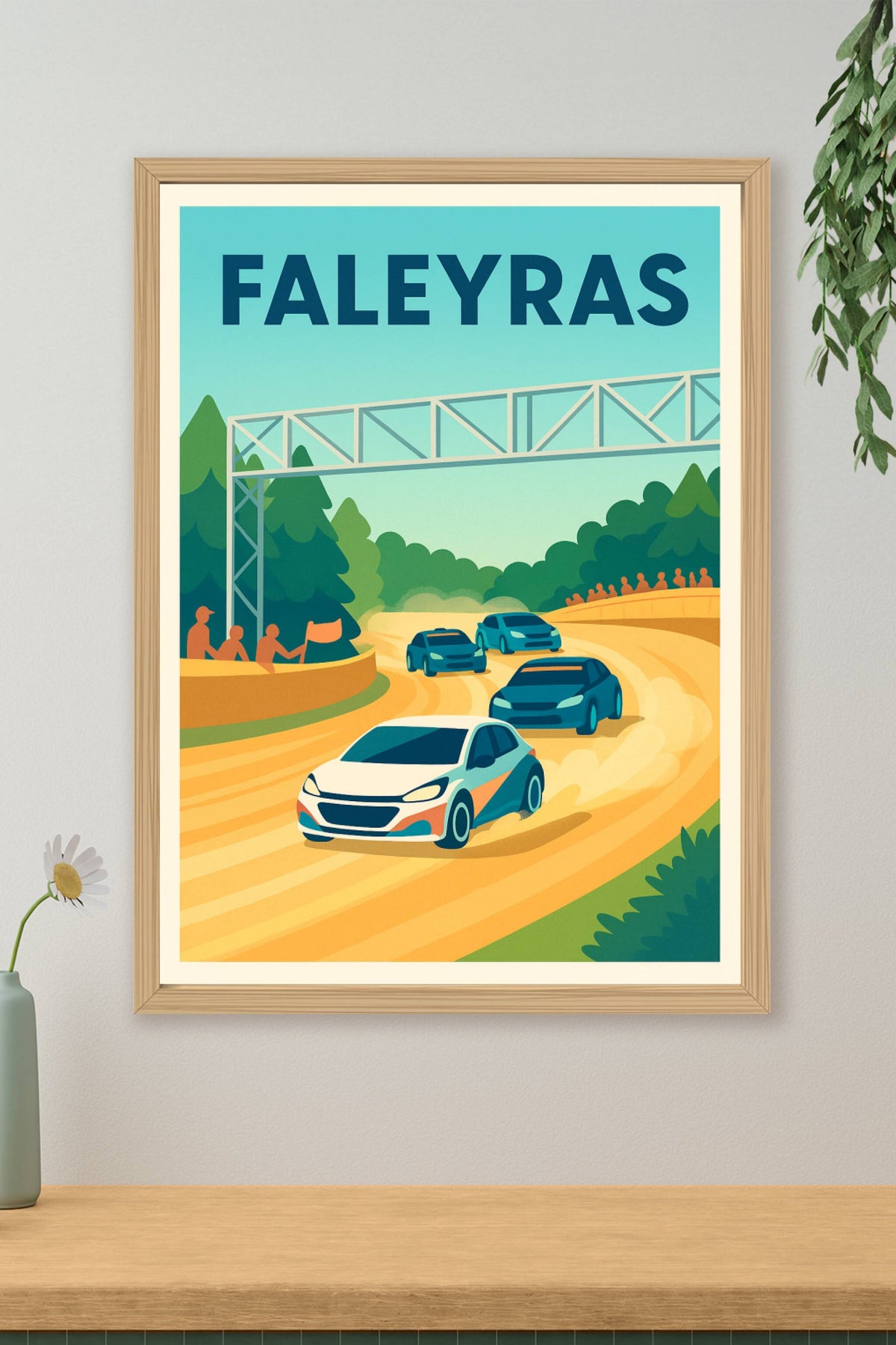 Affiche Faleyras — Action et adrénaline sur circuit · poster d'art de Faleyras