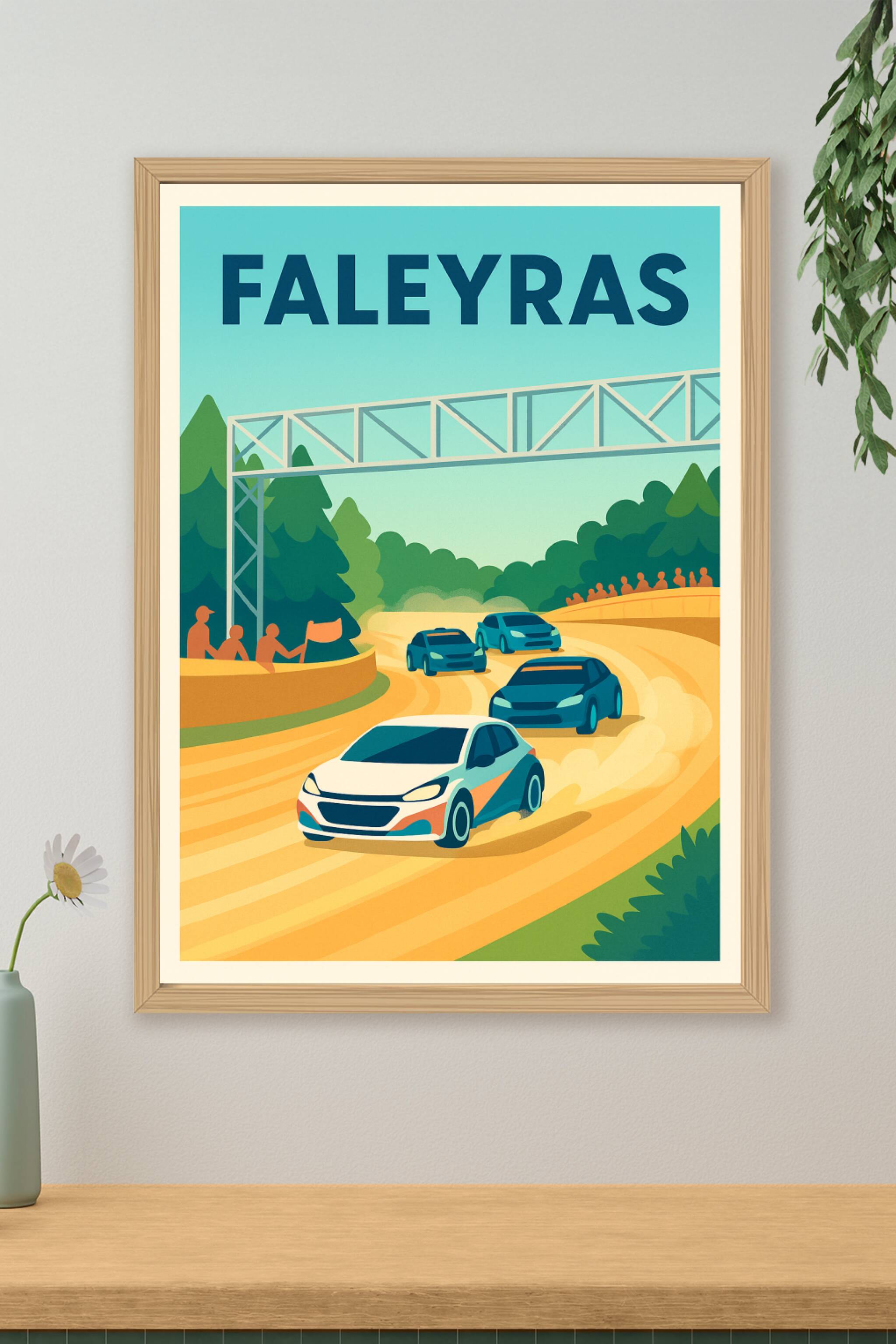 Affiche Faleyras — Action et adrénaline sur circuit · poster d'art de Faleyras