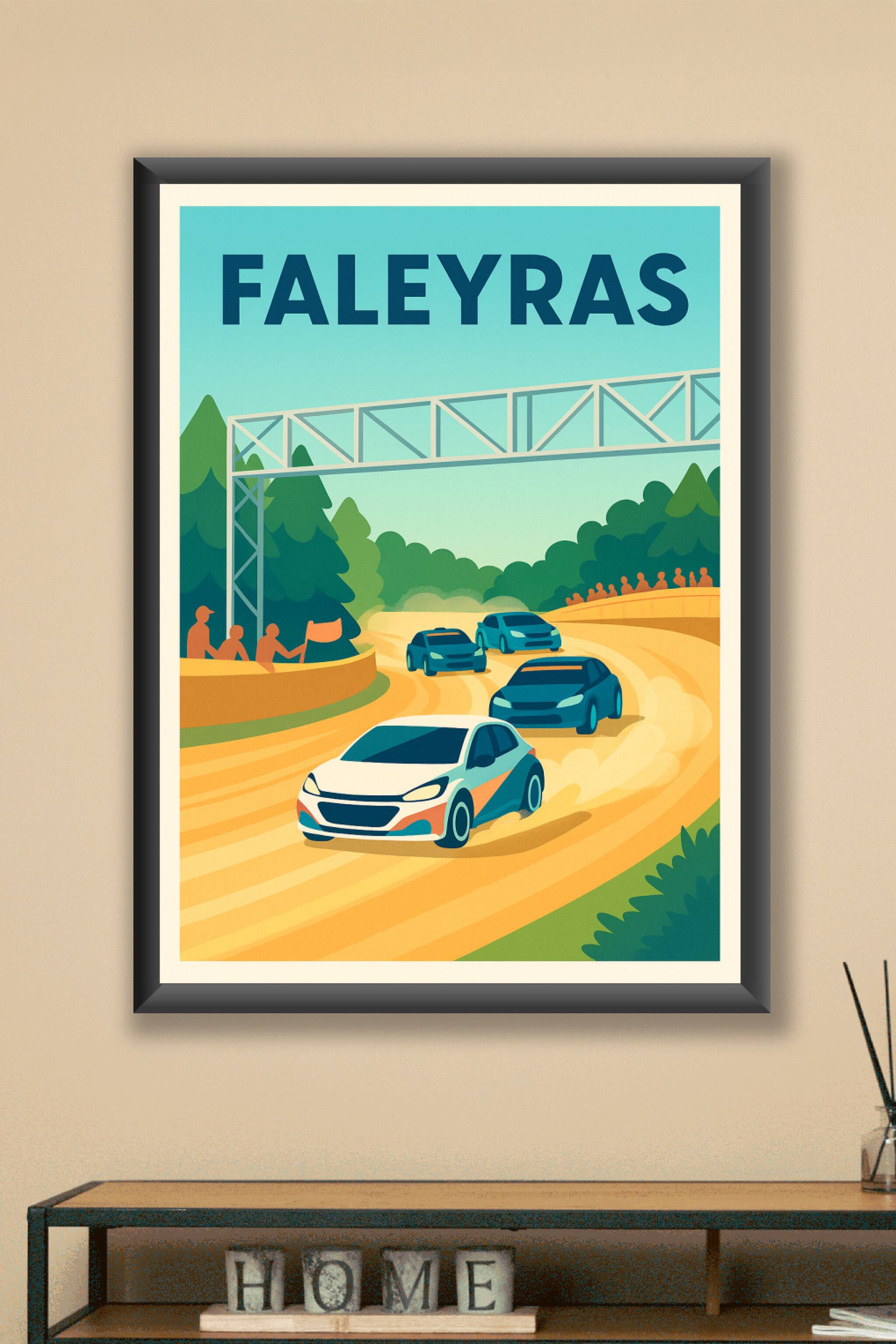 Affiche Faleyras — Action et adrénaline sur circuit · poster d'art de Faleyras