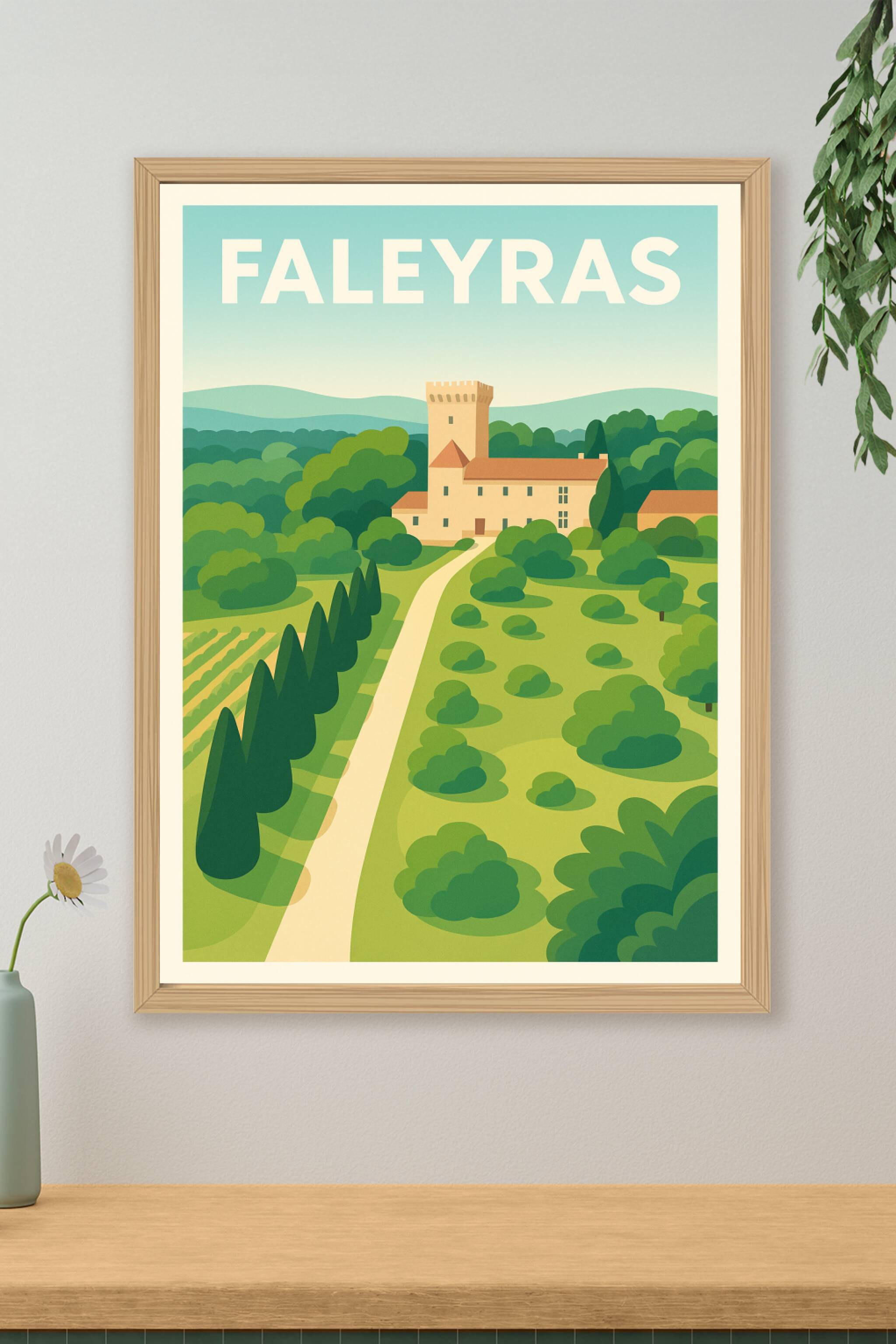 Affiche Faleyras — Charme bucolique en Gironde · poster d'art de Faleyras