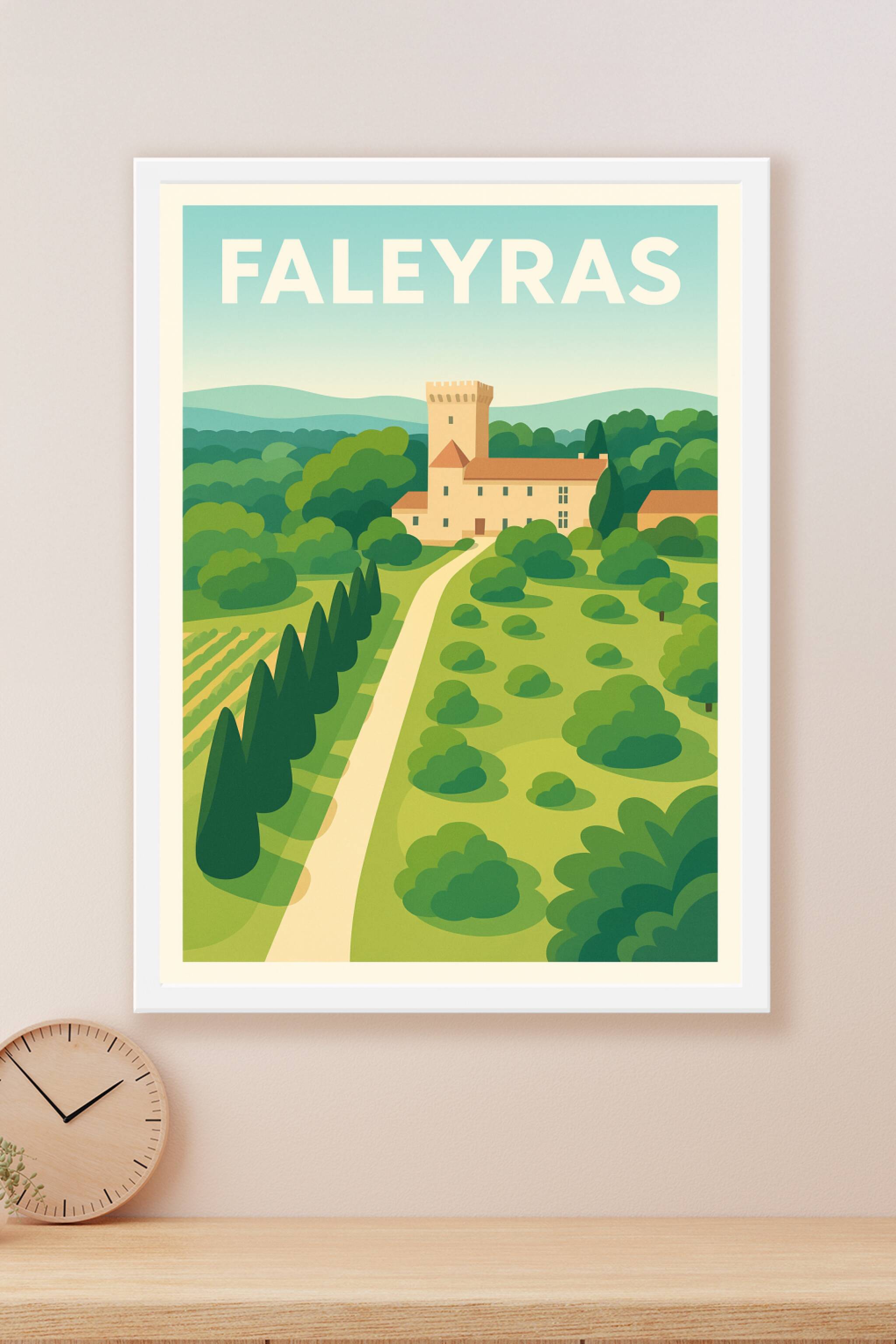 Affiche Faleyras — Charme bucolique en Gironde · poster d'art de Faleyras