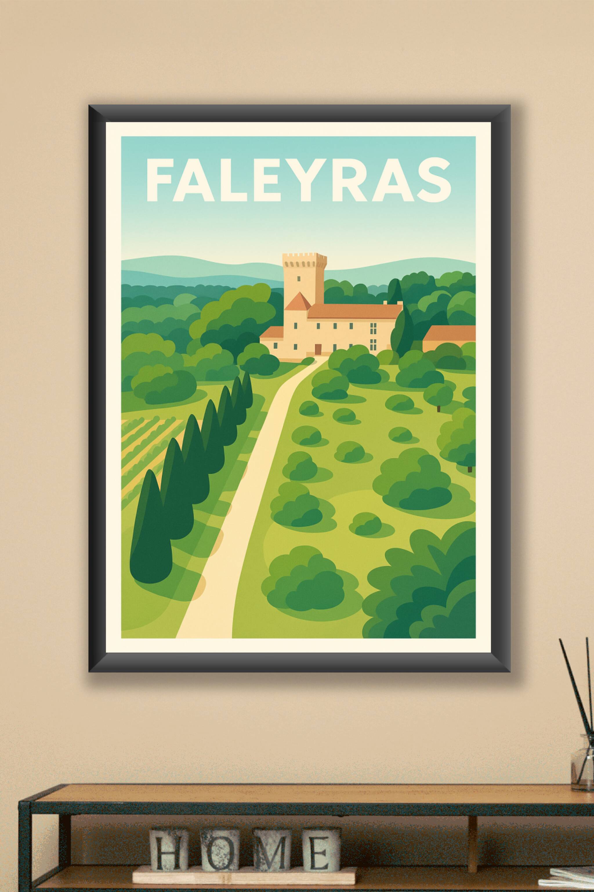 Affiche Faleyras — Charme bucolique en Gironde · poster d'art de Faleyras
