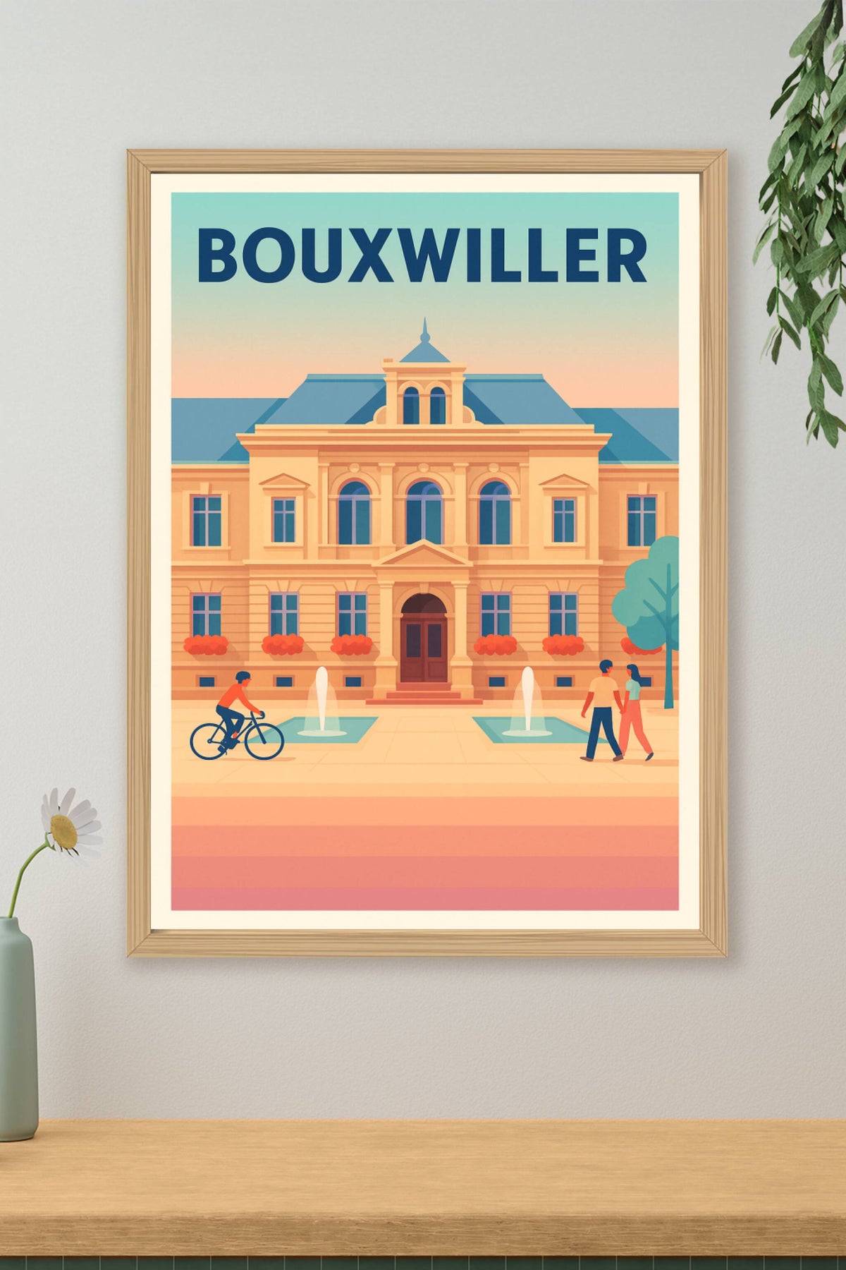 Affiche Bouxwiller — Charme et élégance au cœur de la ville · poster d'art de Bouxwiller