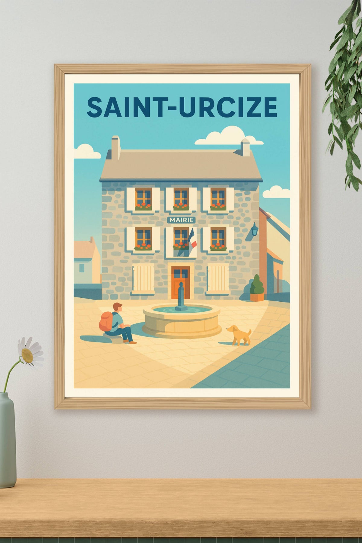 Affiche Saint-Urcize — Charme paisible du village au coeur de l'Aubrac · poster d'art de Saint-Urcize