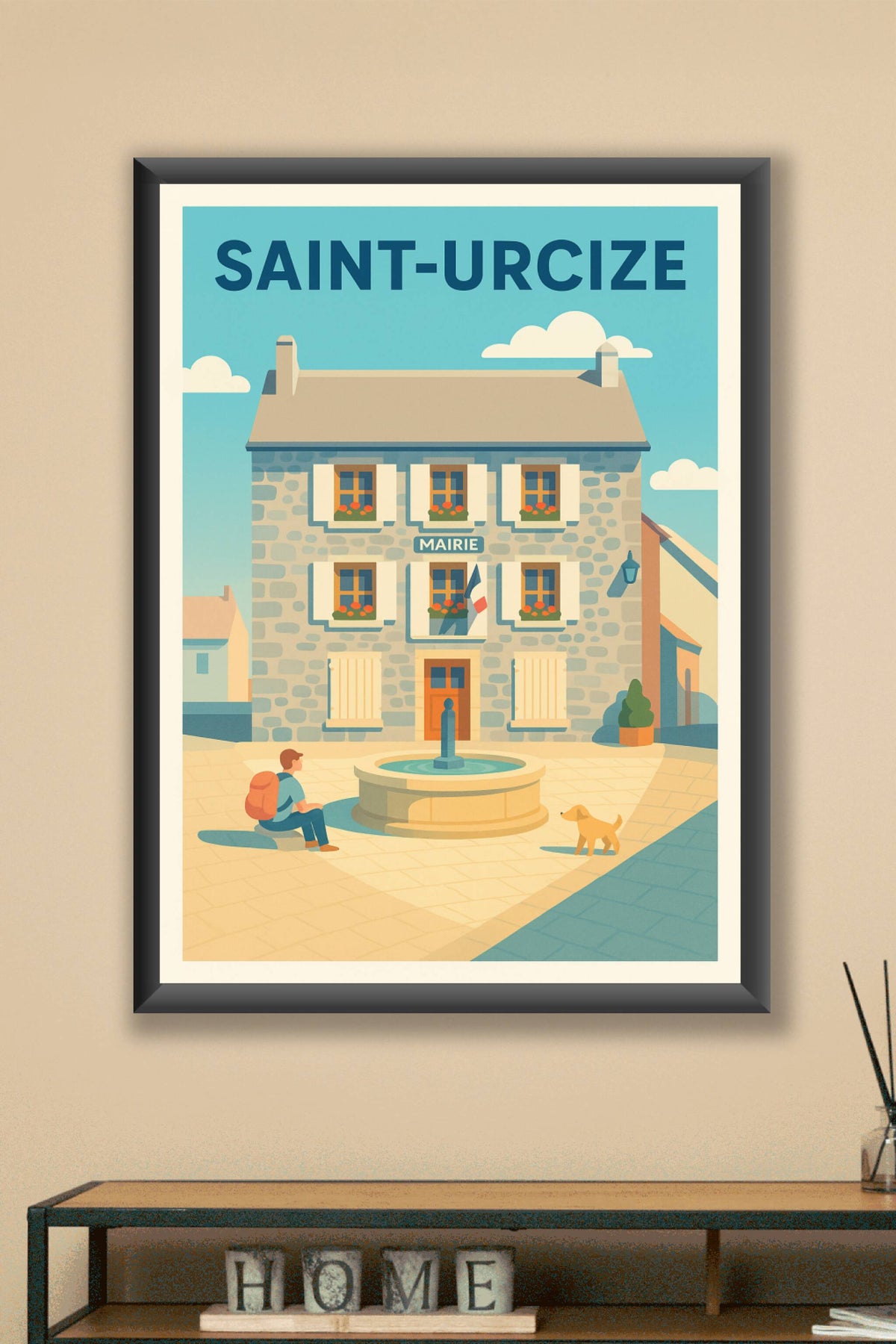 Affiche Saint-Urcize — Charme paisible du village au coeur de l'Aubrac · poster d'art de Saint-Urcize