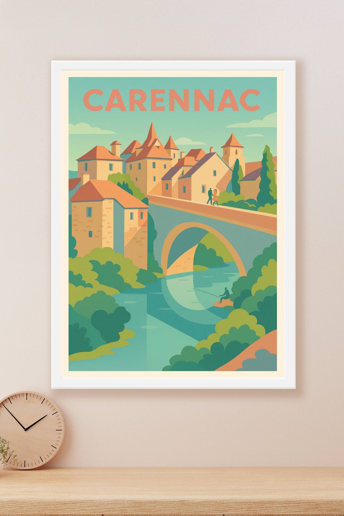 Affiche Carençac — Charme médiéval et sérénité au bord de l'eau · poster d'art de Carençac