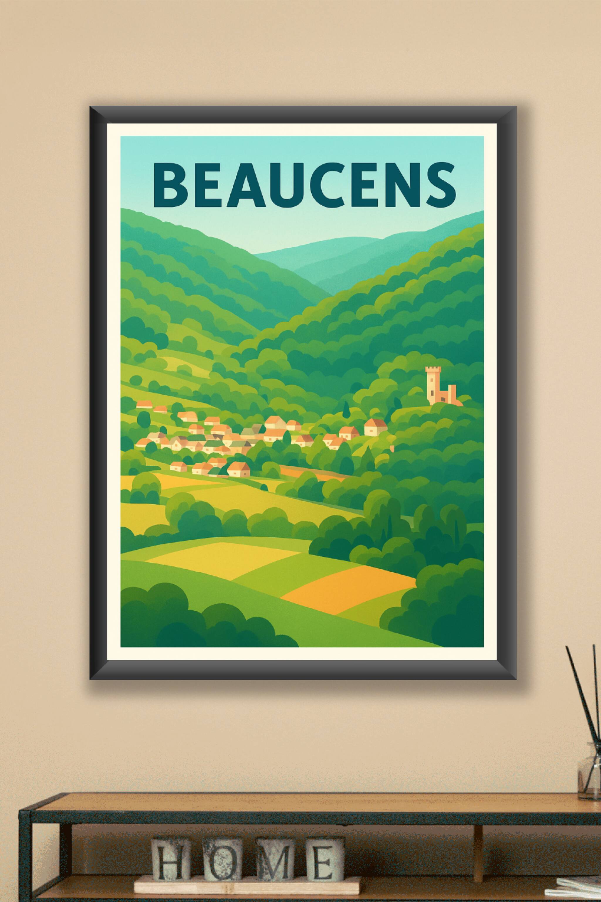 Affiche Beaucens — Harmonie naturelle et charme campagnard · poster d'art de Beaucens