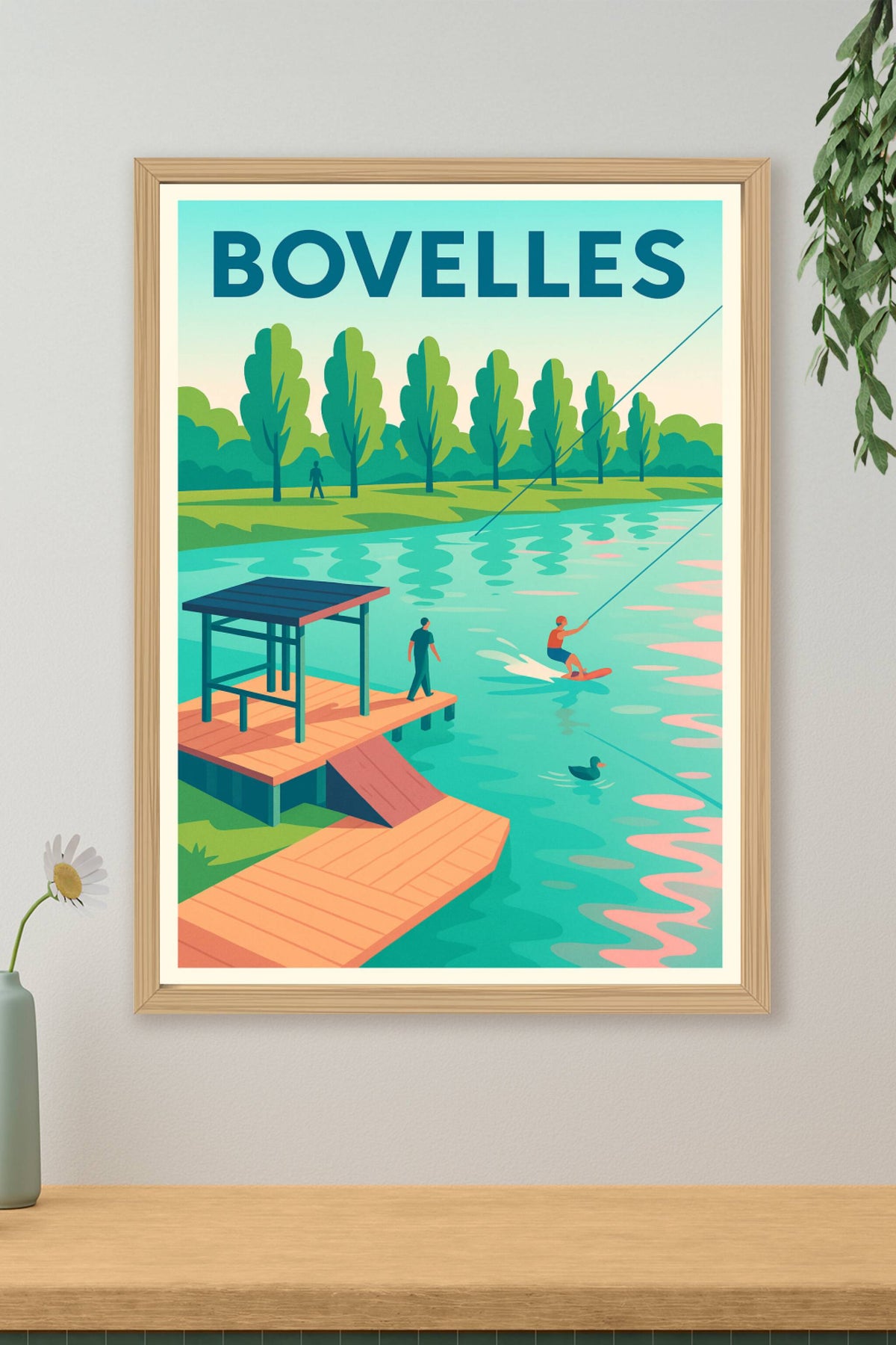 Affiche Bovelles — Évasion et détente au fil de l'eau · poster d'art de Bovelles