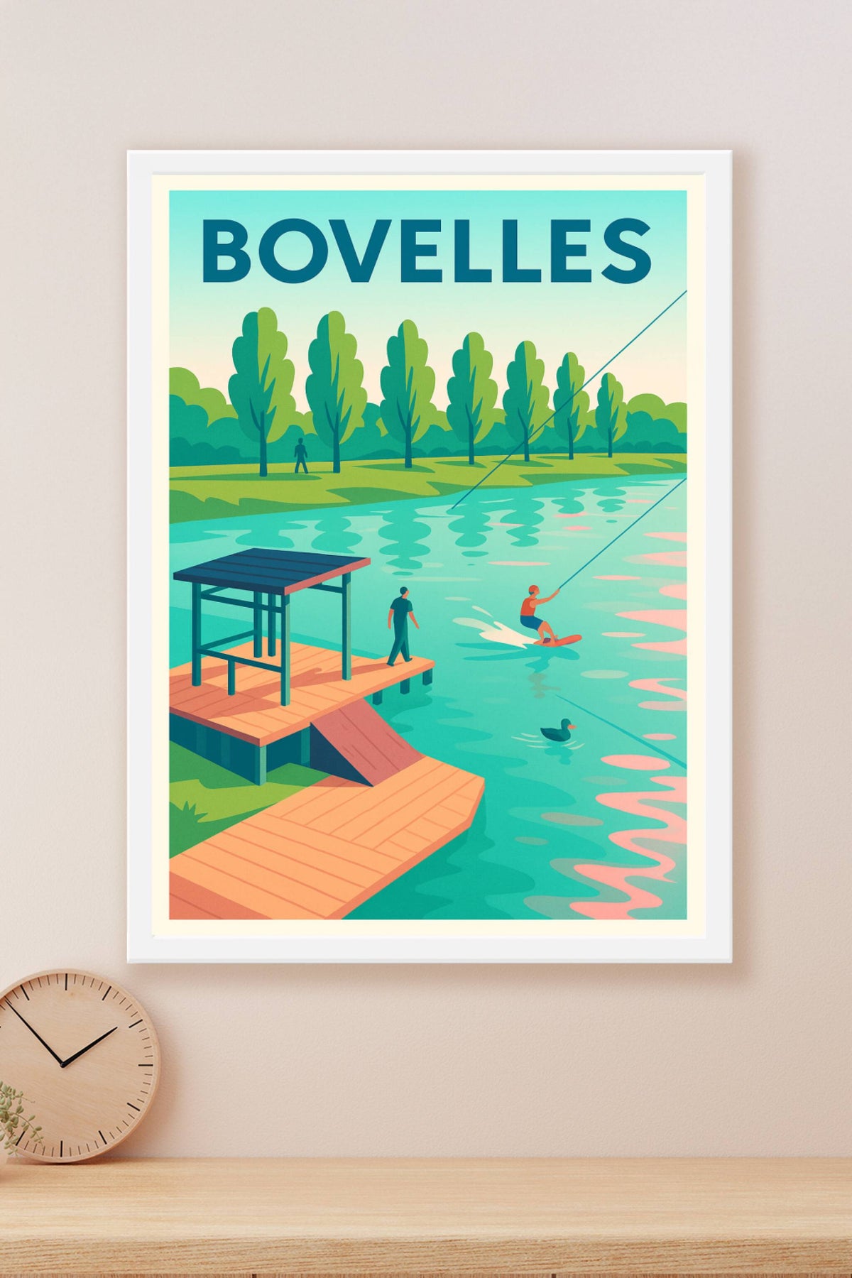 Affiche Bovelles — Évasion et détente au fil de l'eau · poster d'art de Bovelles