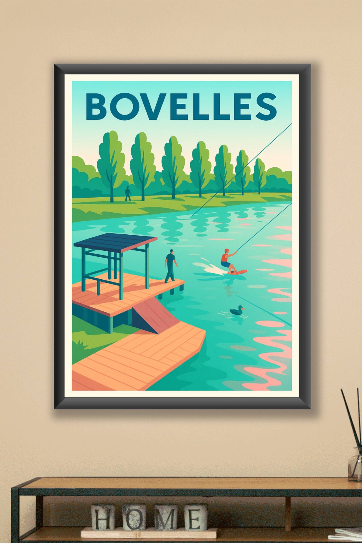Affiche Bovelles — Évasion et détente au fil de l'eau · poster d'art de Bovelles