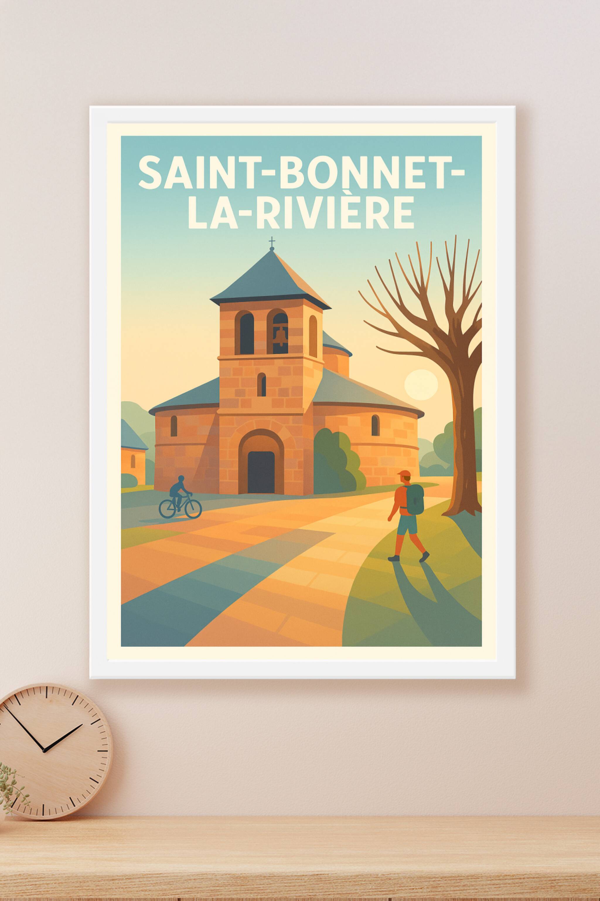 Affiche Saint-Bonnet-la-Rivière — L'authenticité au cœur du patrimoine · poster d'art de Saint-Bonnet-la-Rivière
