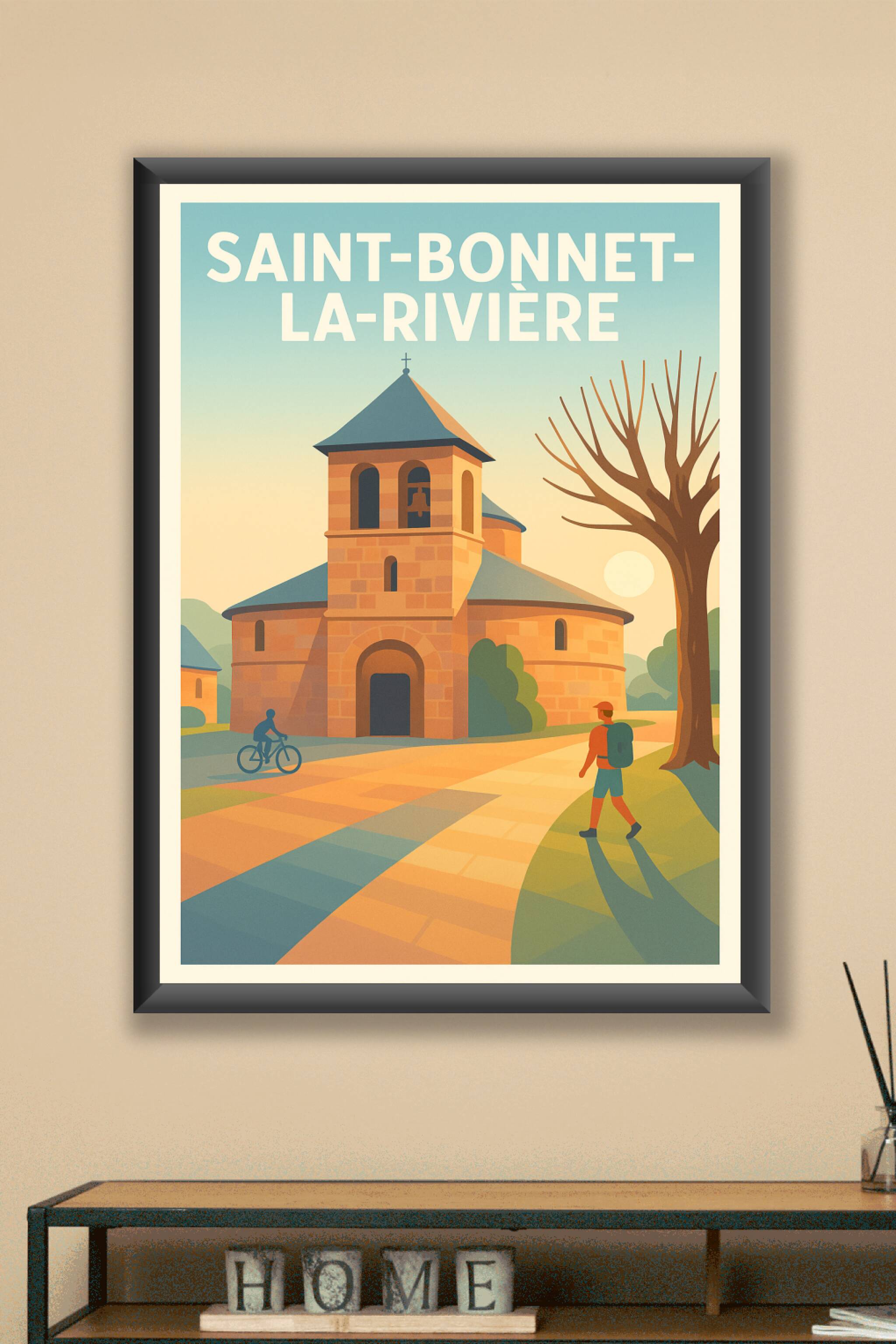 Affiche Saint-Bonnet-la-Rivière — L'authenticité au cœur du patrimoine · poster d'art de Saint-Bonnet-la-Rivière