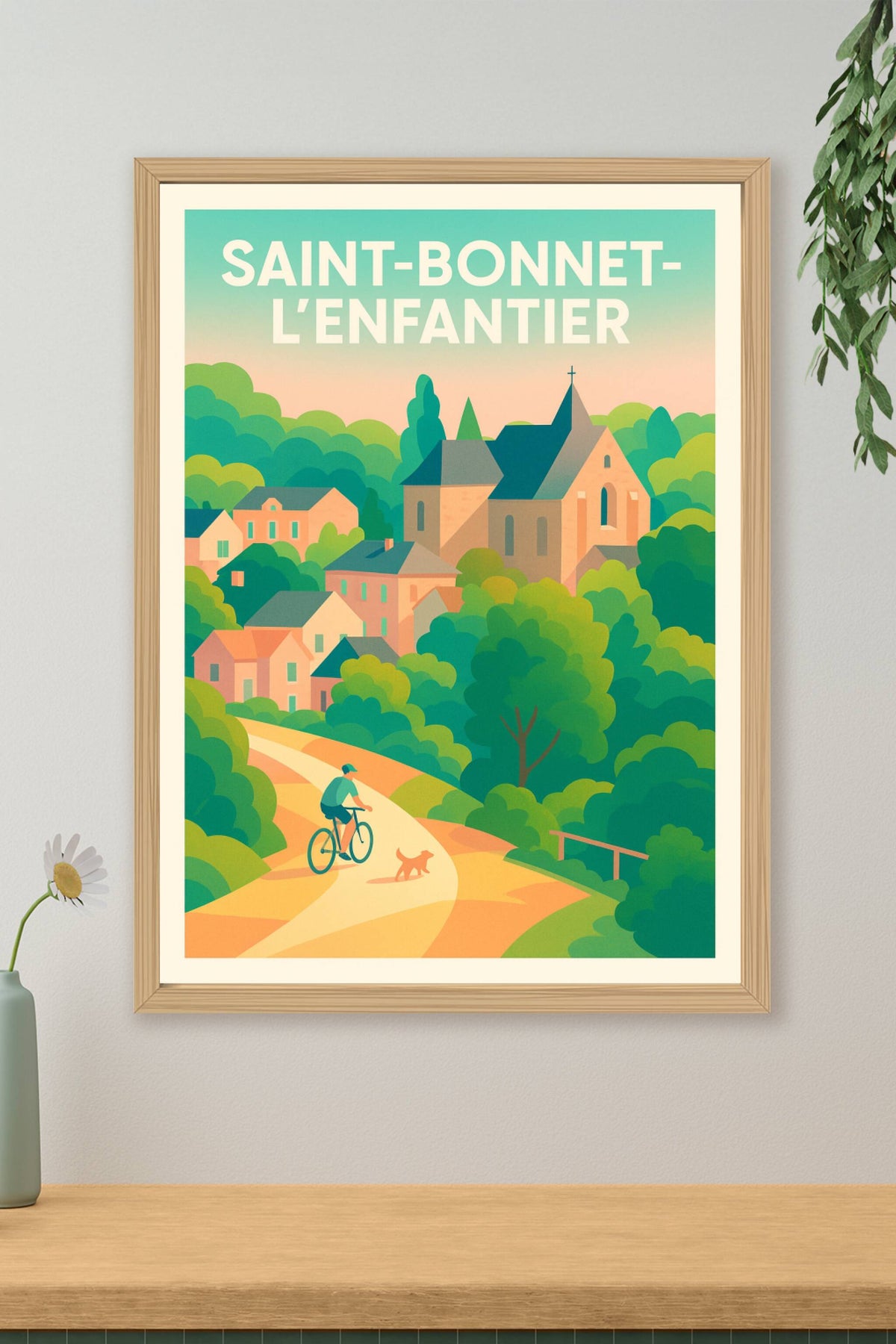 Affiche Saint-Bonnet-l'Enfantier — Évasion Nature et Sérénité · poster d'art de Saint-Bonnet-l'Enfantier
