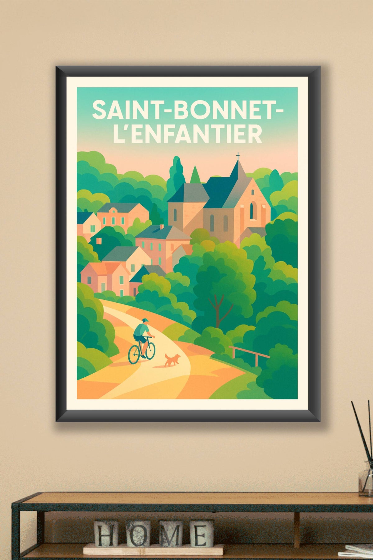 Affiche Saint-Bonnet-l'Enfantier — Évasion Nature et Sérénité · poster d'art de Saint-Bonnet-l'Enfantier
