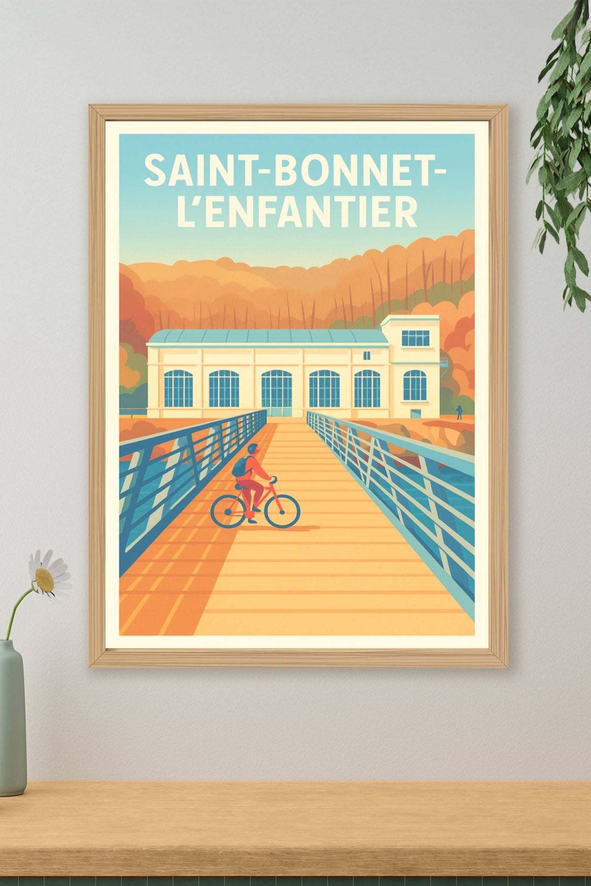 Affiche Saint-Bonnet-l'Enfantier — Évasion au cœur de la nature · poster d'art de Saint-Bonnet-l'Enfantier