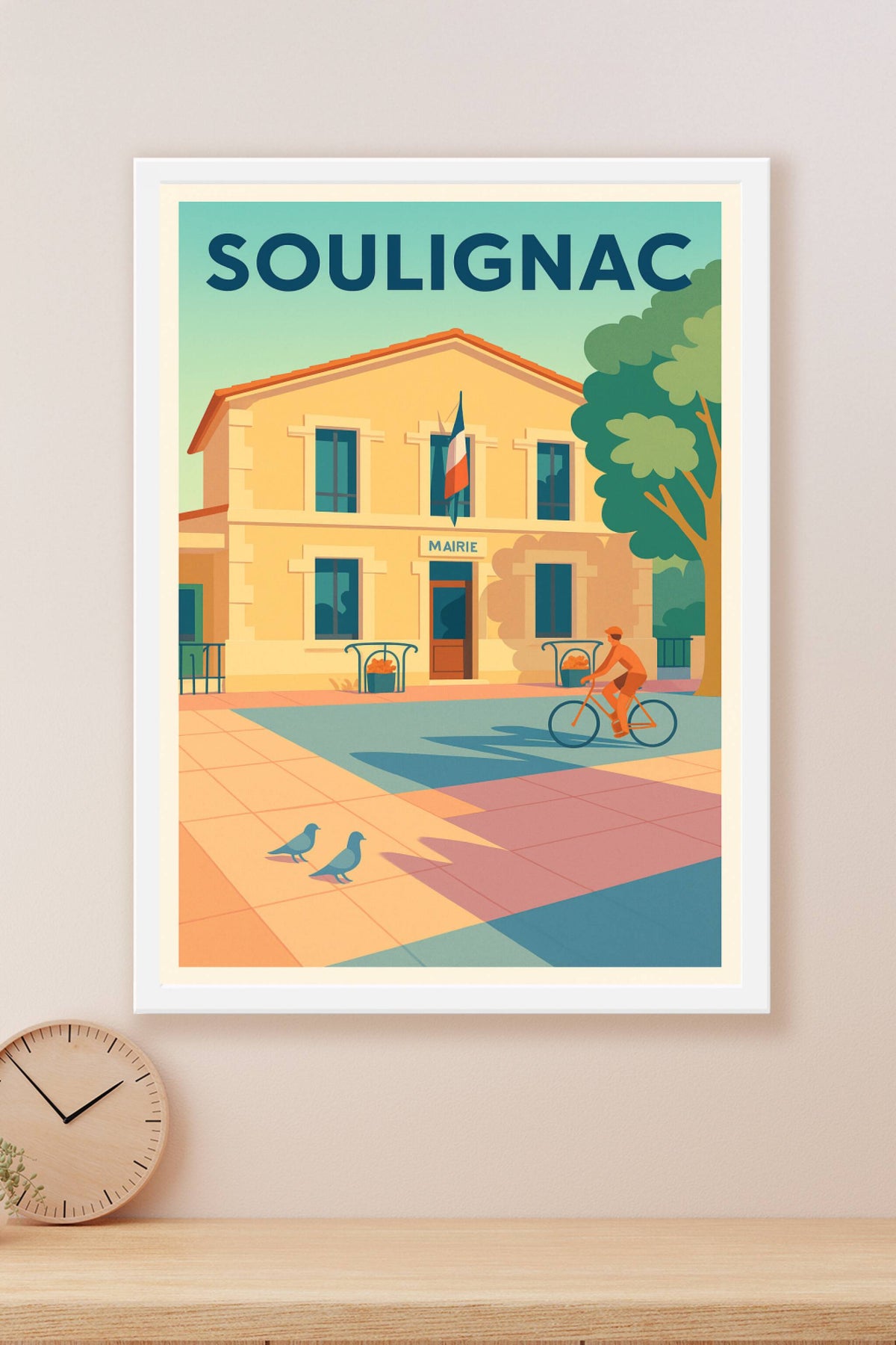 Affiche Soulignac — Sérénité et charme de la mairie locale · poster d'art de Soulignac