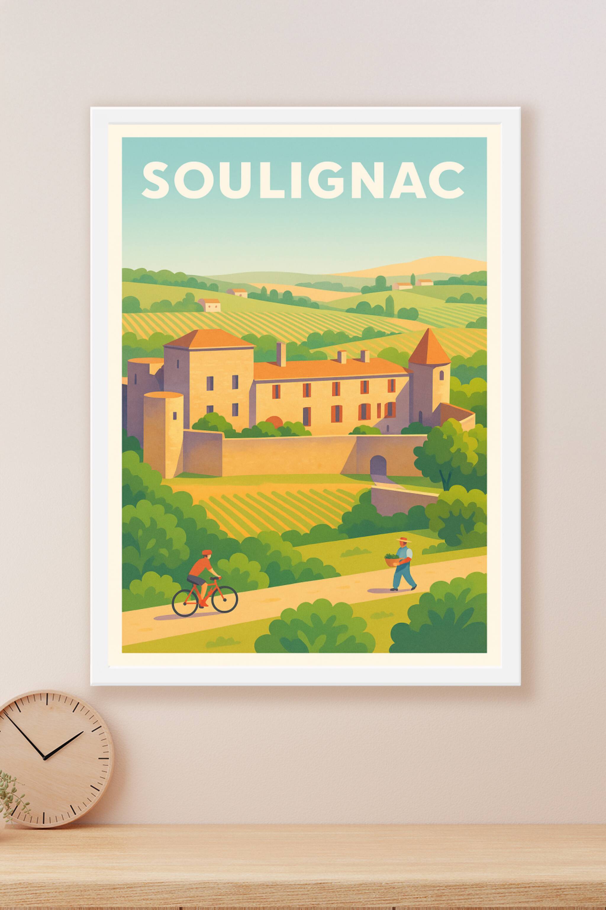 Affiche Soulignac — L'authenticité au cœur des vignobles · poster d'art de Soulignac