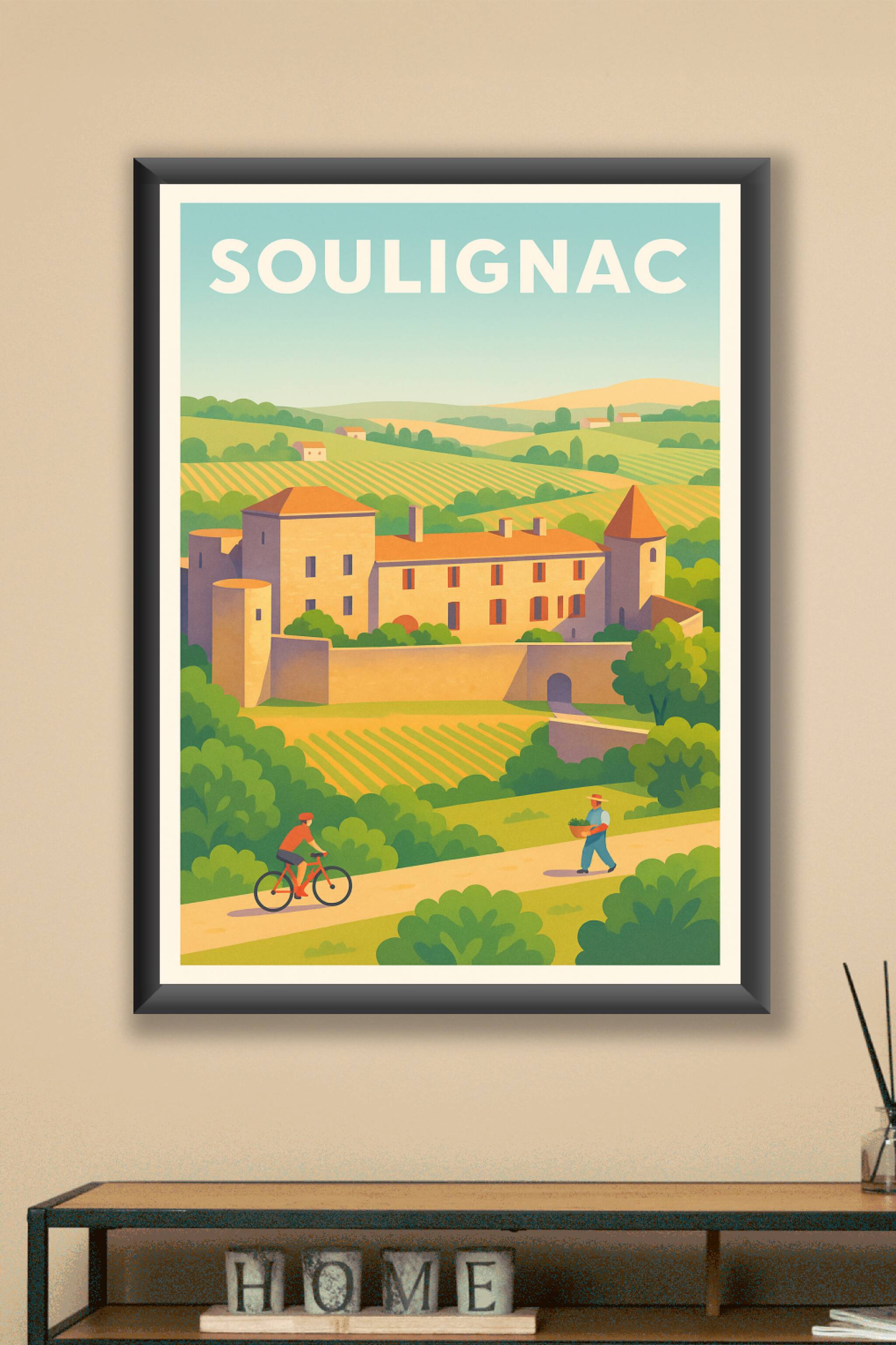 Affiche Soulignac — L'authenticité au cœur des vignobles · poster d'art de Soulignac