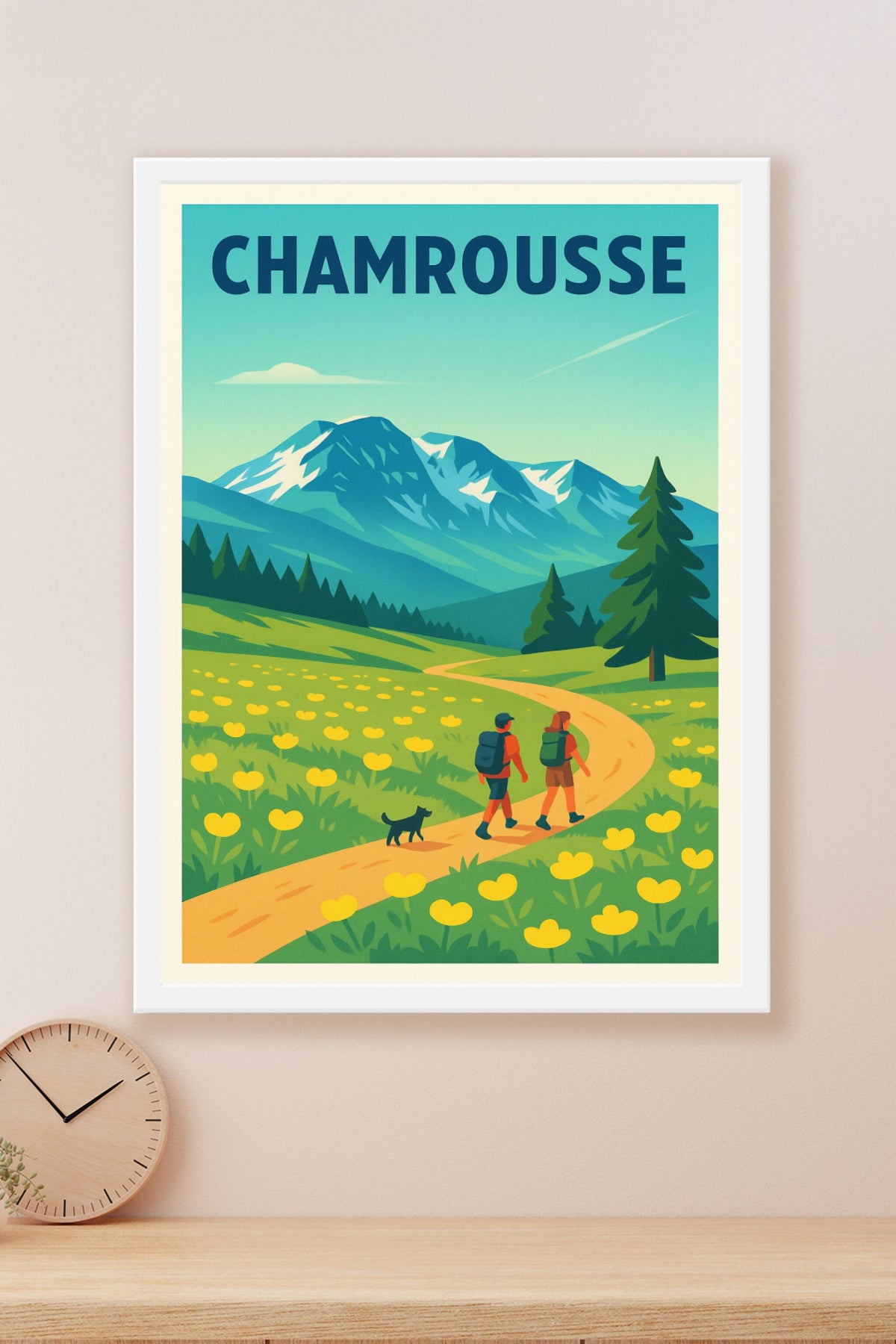 Affiche Chamrousse — Balade au cœur des montagnes fleuries · poster d'art de Chamrousse